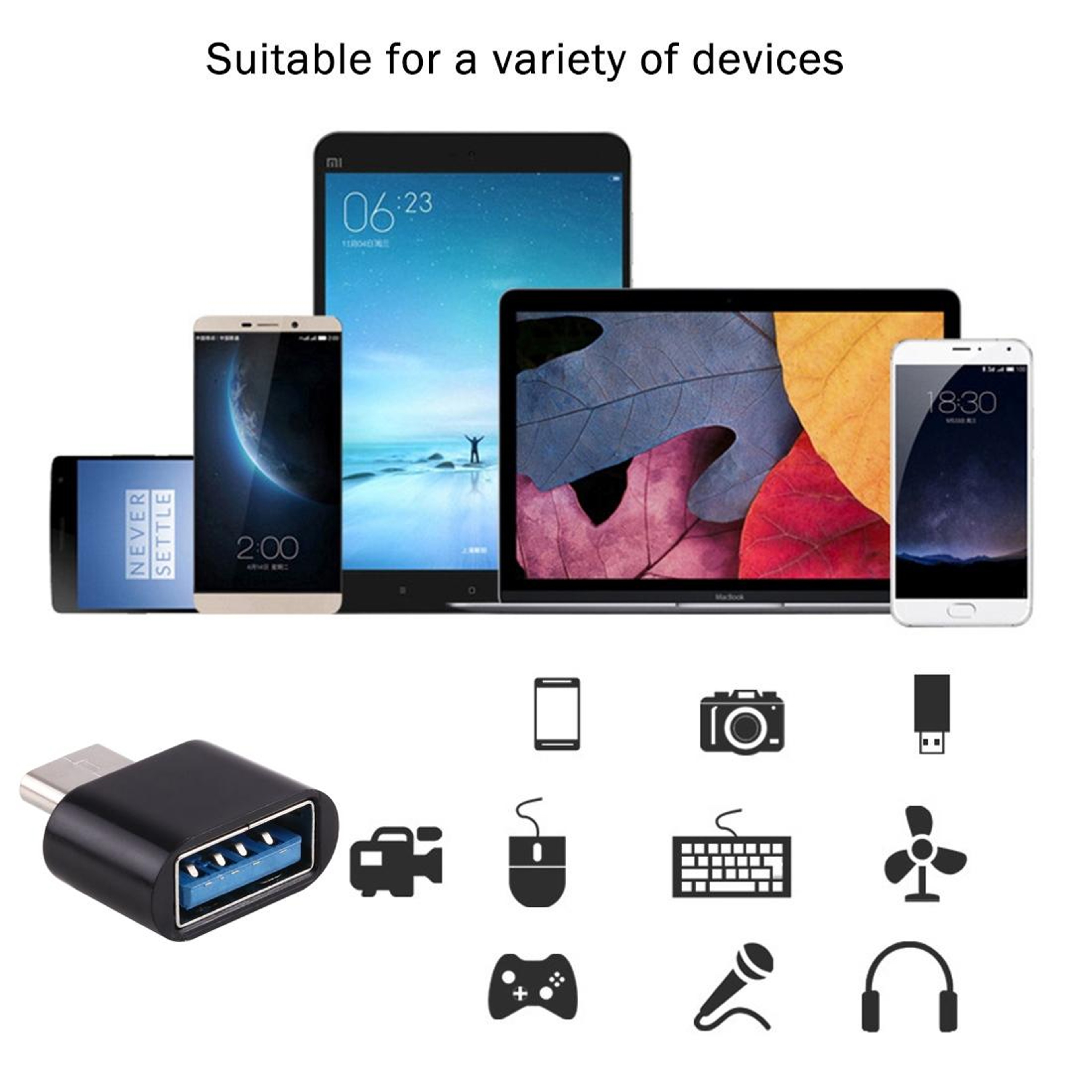 USB C OTG Adapter For Fast Charging  Data Transfer USB 20 Converter 7