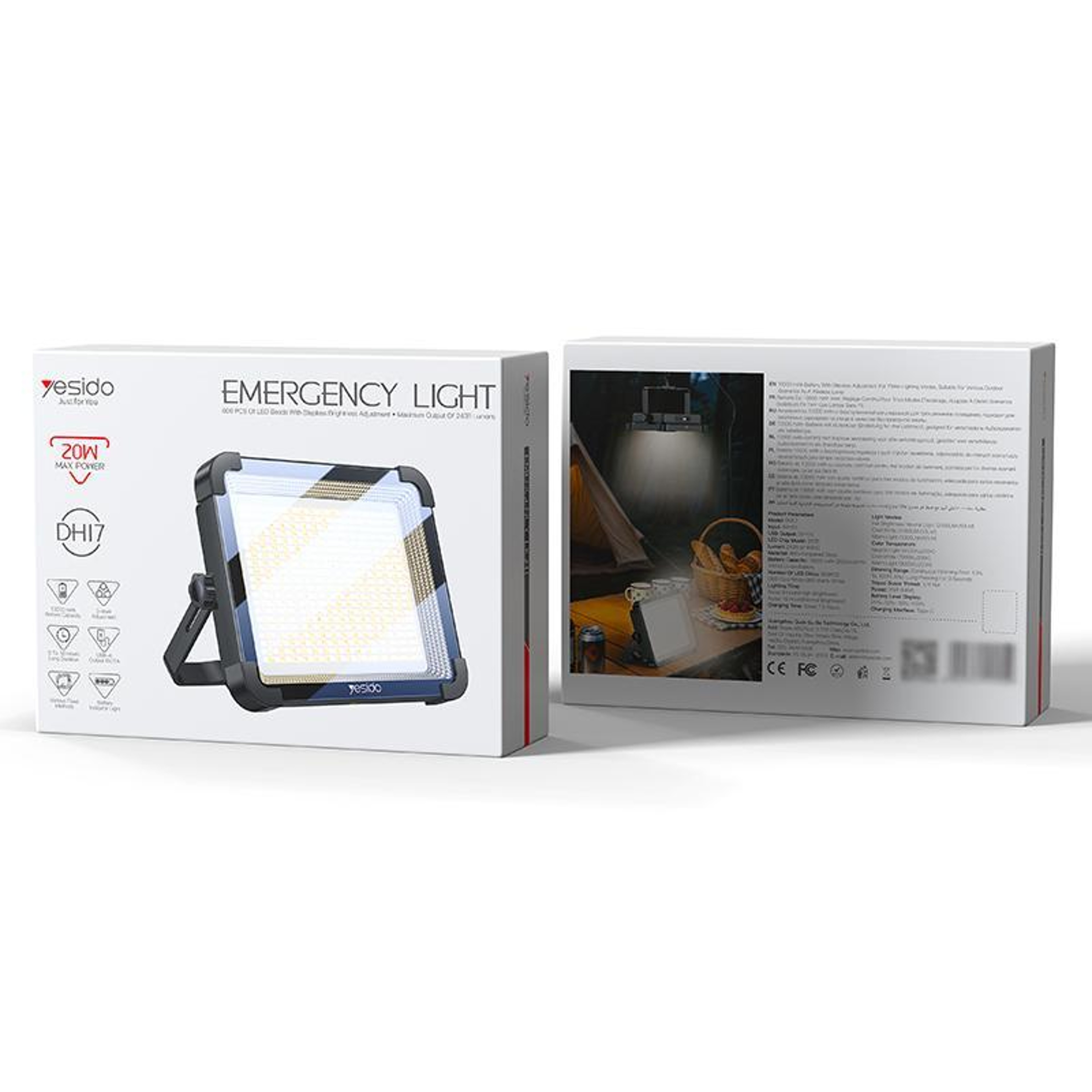 DH17 Portable Floodlight Rechargeable LED Work Light For Camping  Emergency Use 6