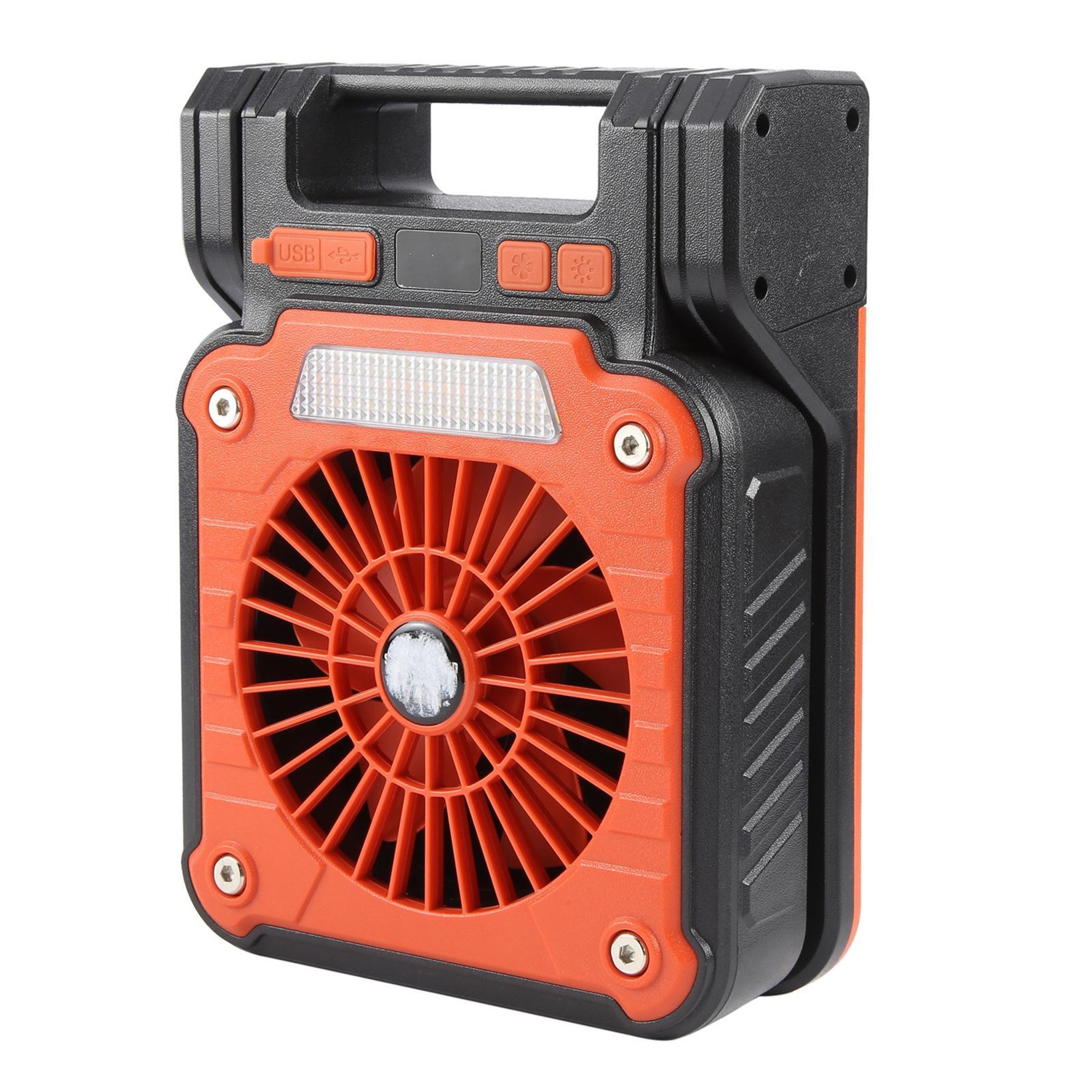 Solar Camping Fan Light With USB Charger And LCD Power Display 4