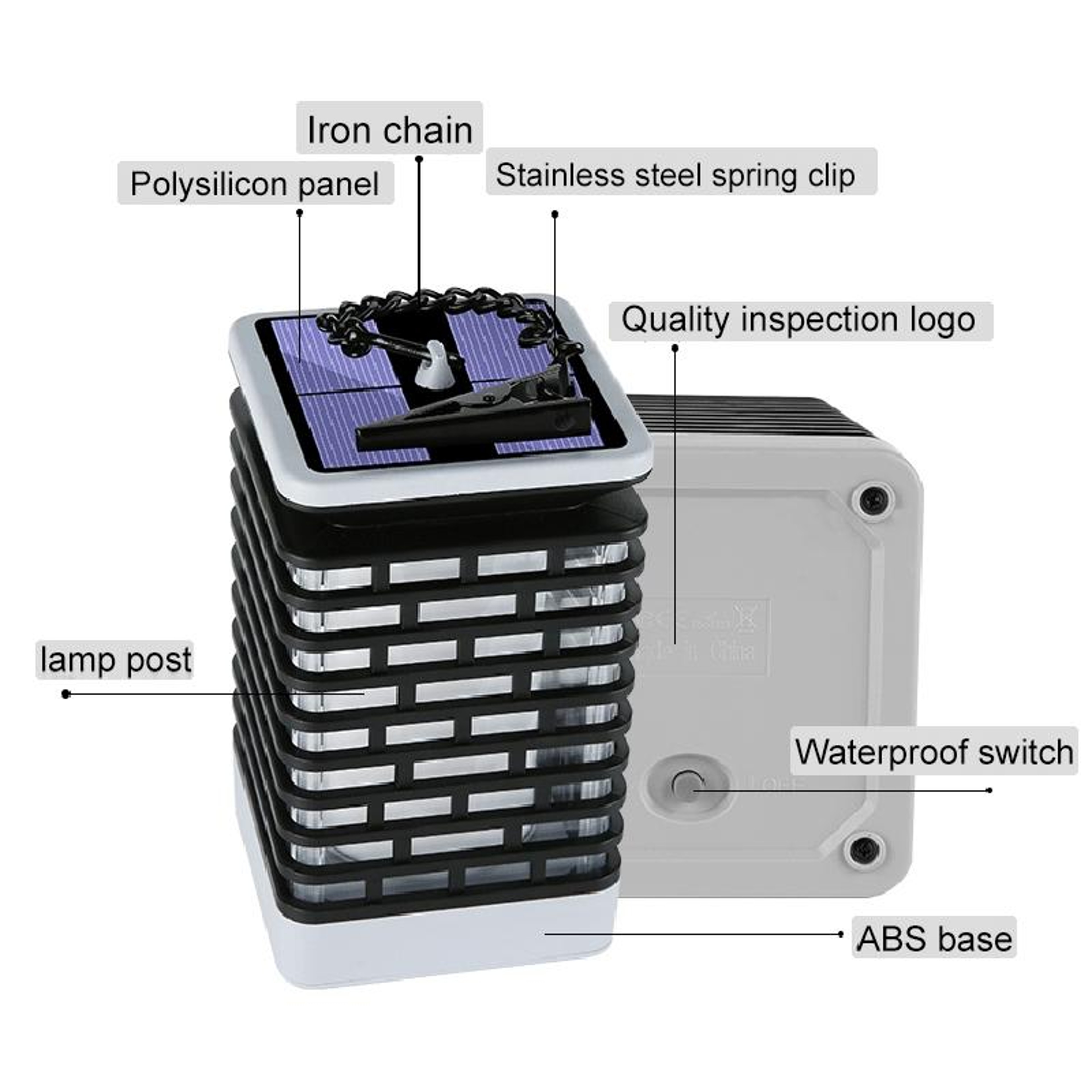 Solar Flame Garden Lantern Waterproof LED Landscape Light For Patio Pathway Decor 3