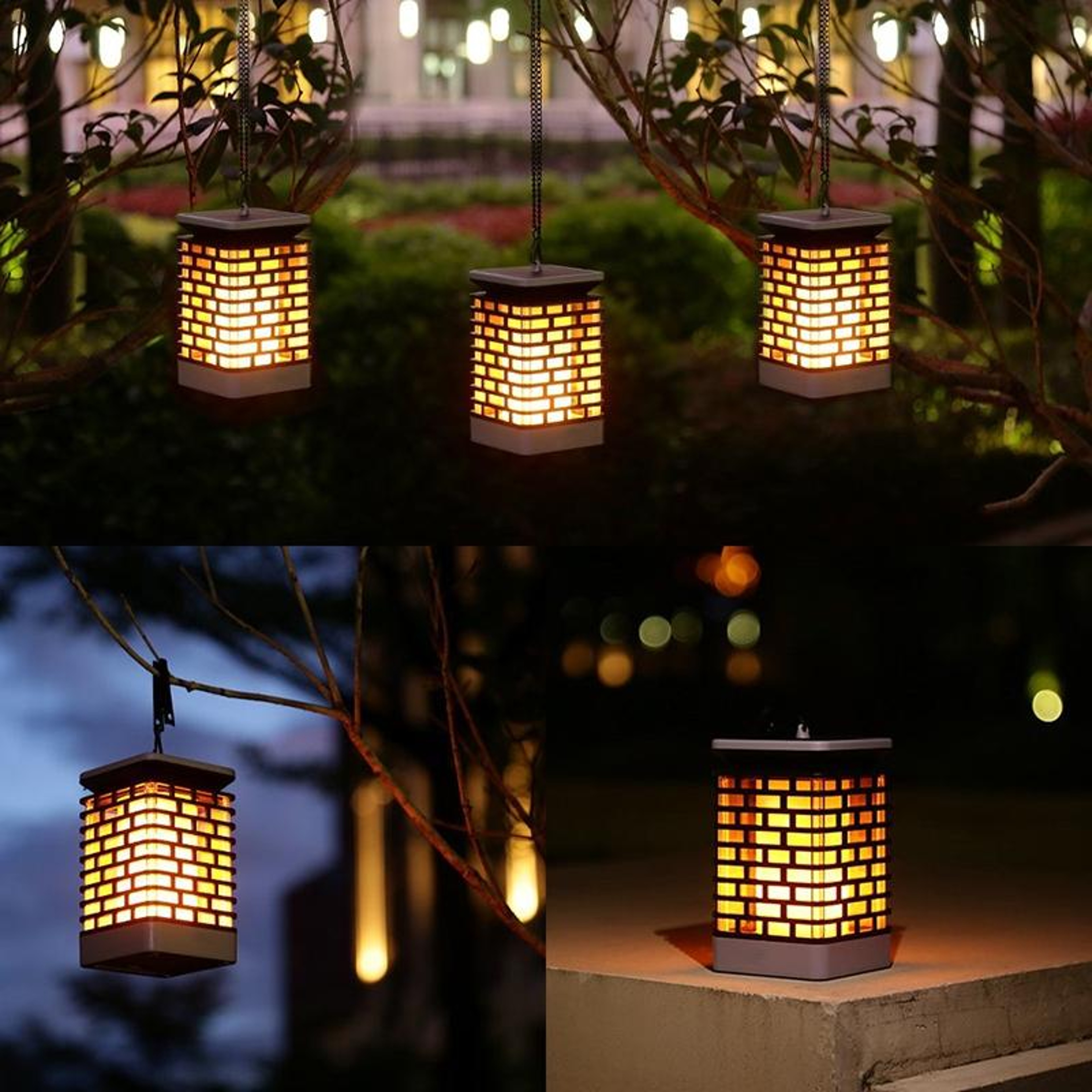 Solar Flame Garden Lantern Waterproof LED Landscape Light For Patio Pathway Decor 5
