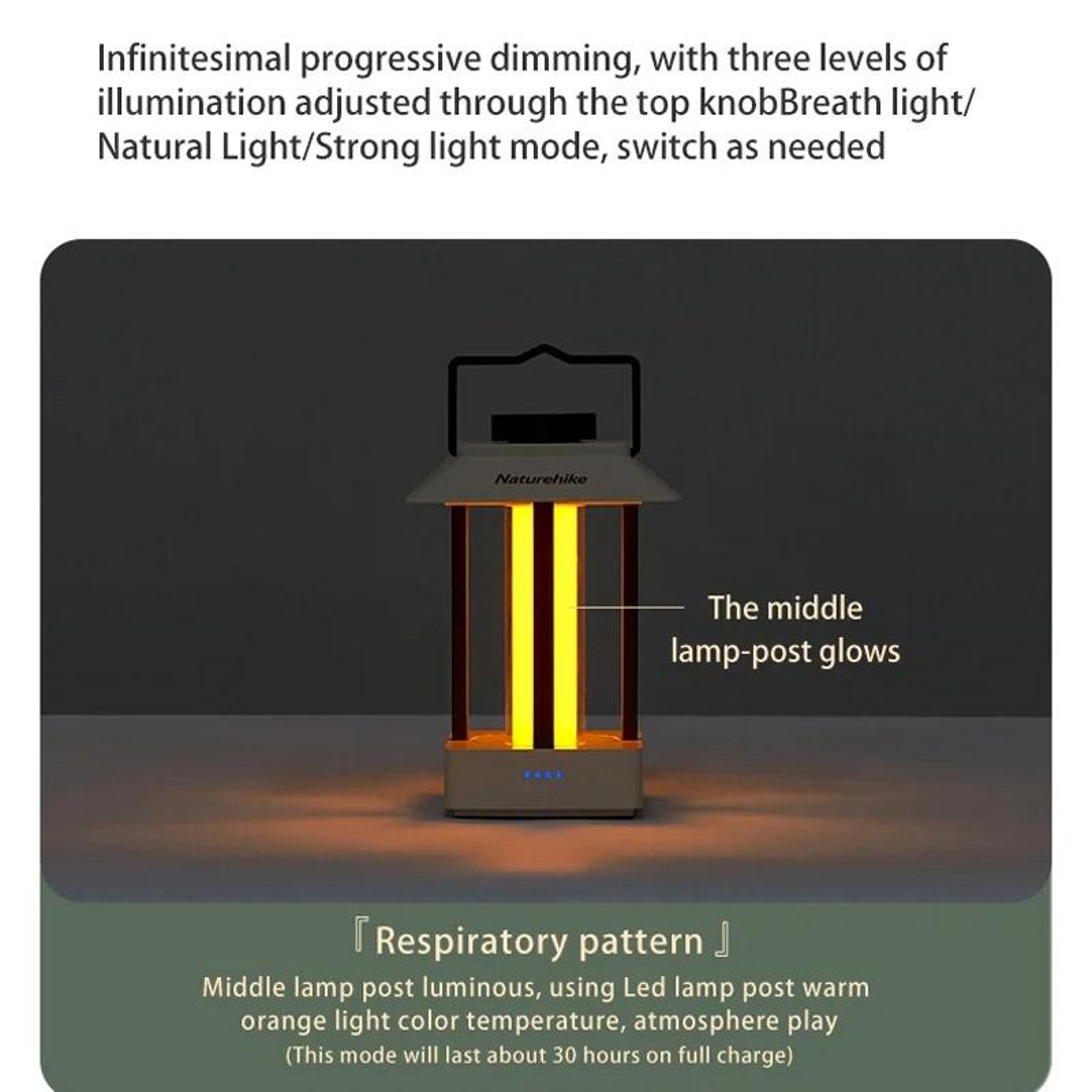 Rechargeable Camping Lantern Vintage Tent Light With Adjustable Ambient Glow 7