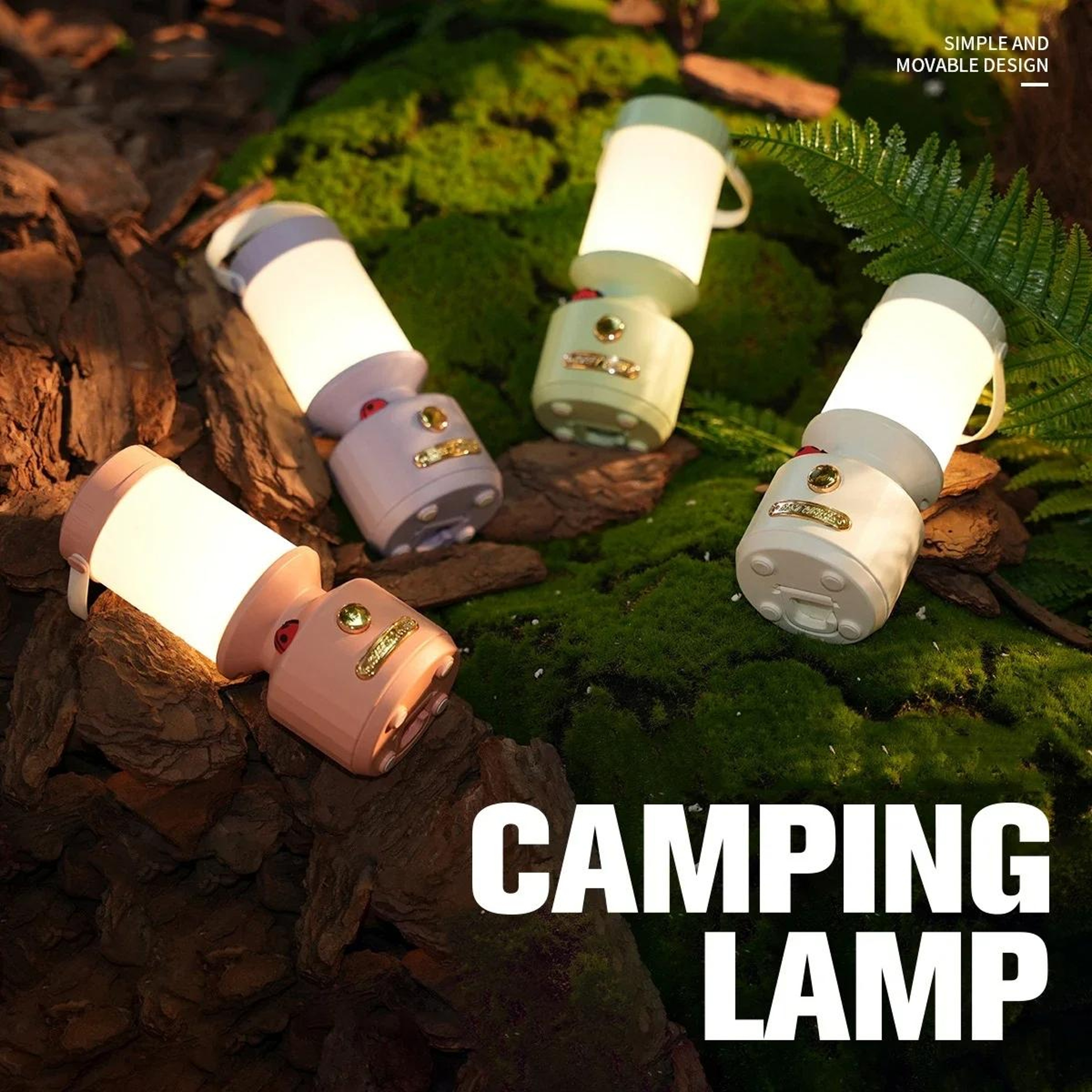 Rechargeable LED Bedside Lamp With Touch Dimming  Portable Camping Ambient Light 0