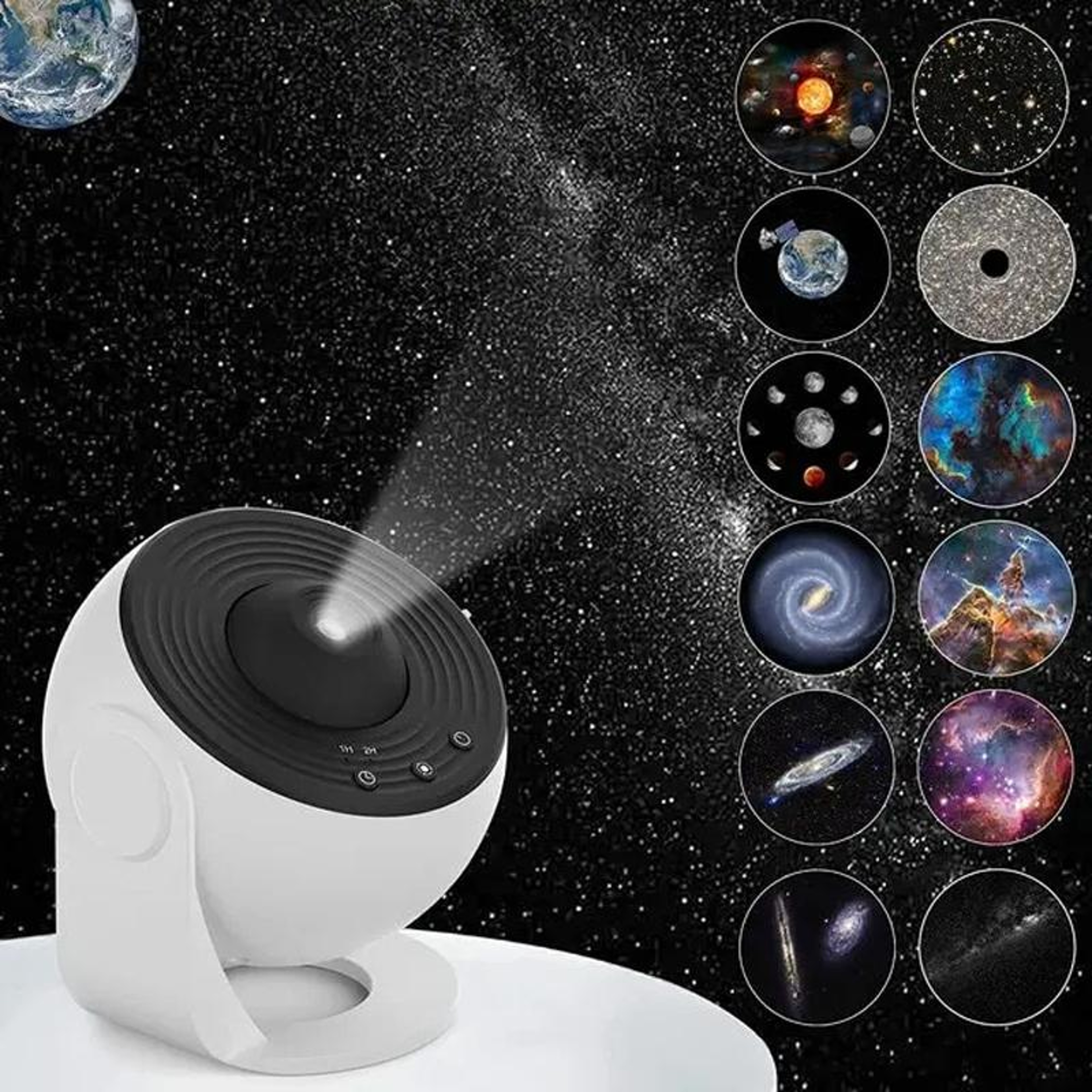 Galaxy Star Projector Night Light With 12 Space Films For Kids Bedroom Decor 0