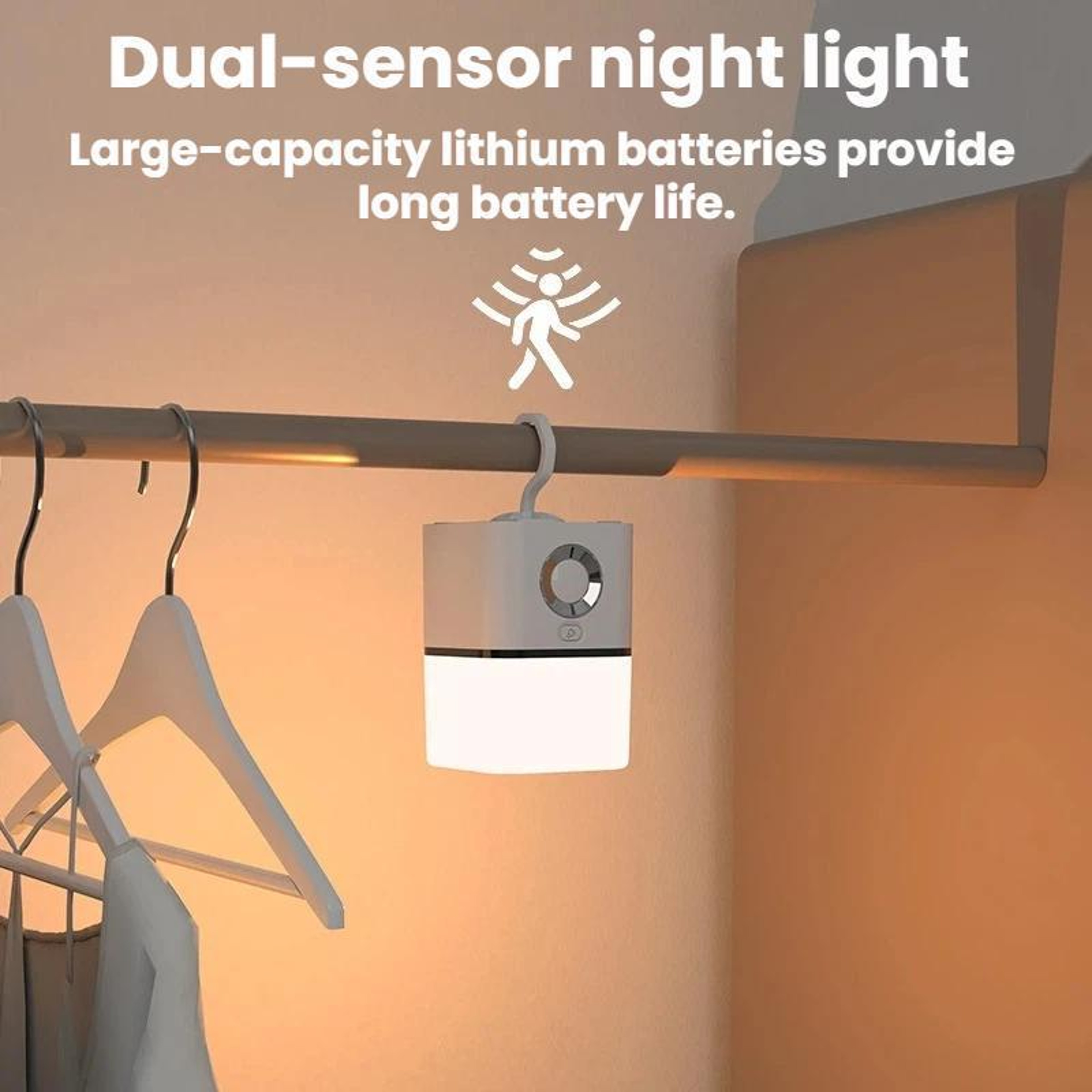 Rechargeable Motion Sensor Camping Night Light With Hanging Hook  Adjustable Brightness 2