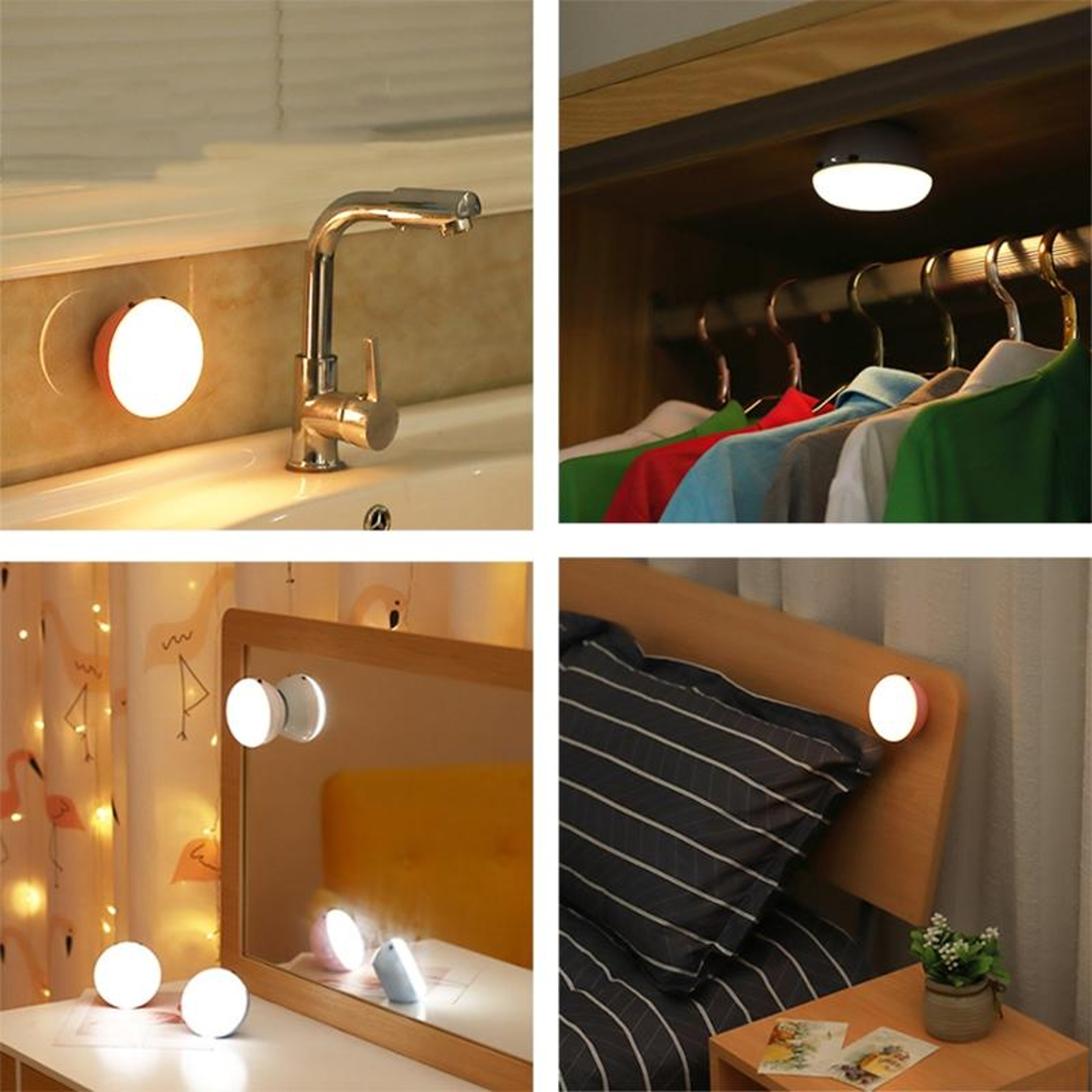 Smart Motion Sensor LED Night Light With Magnetic Wall Mount  USB Rechargeable Battery 12