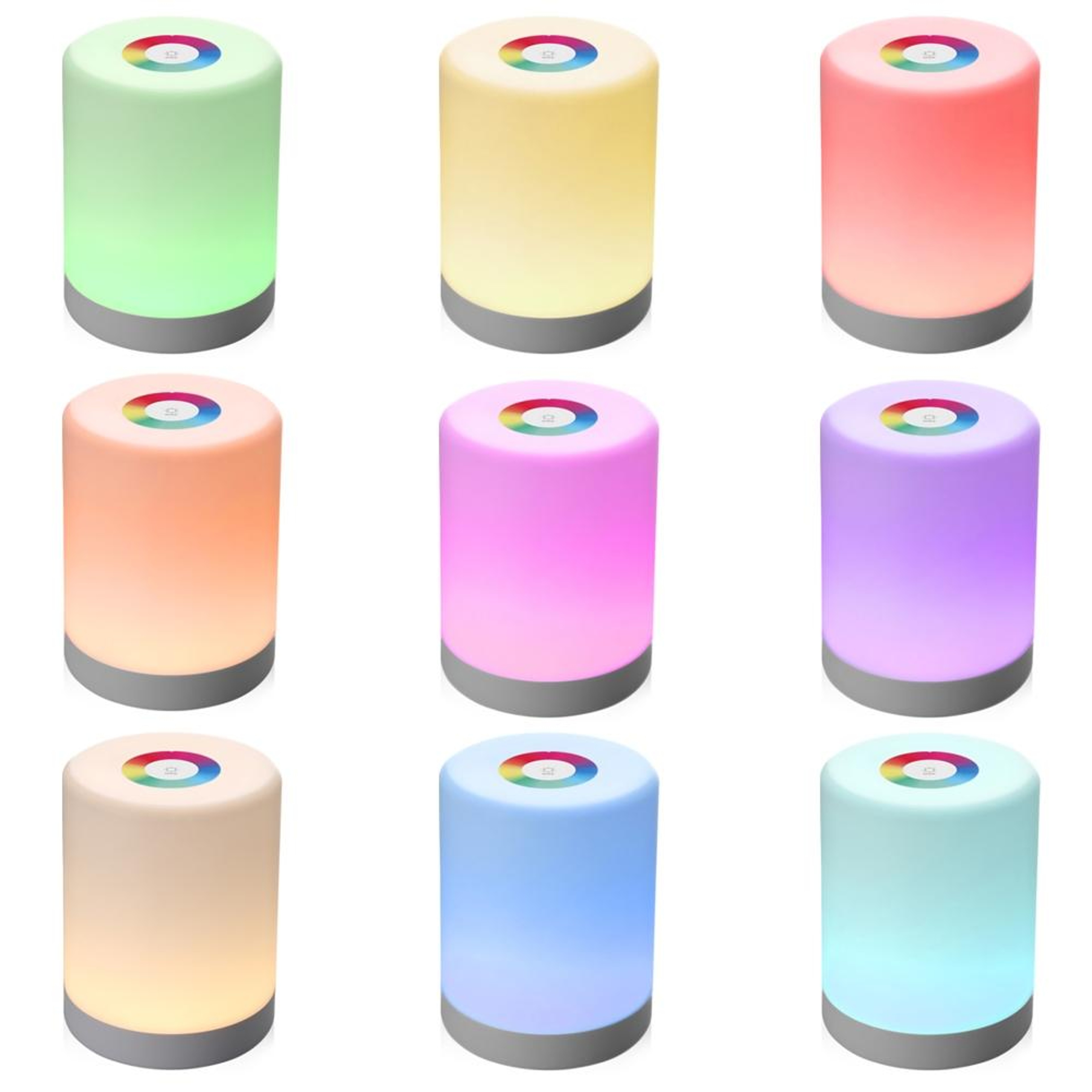 RGB Touch Night Light Rechargeable LED Bedside Lamp For Bedroom Kids  Camping 0
