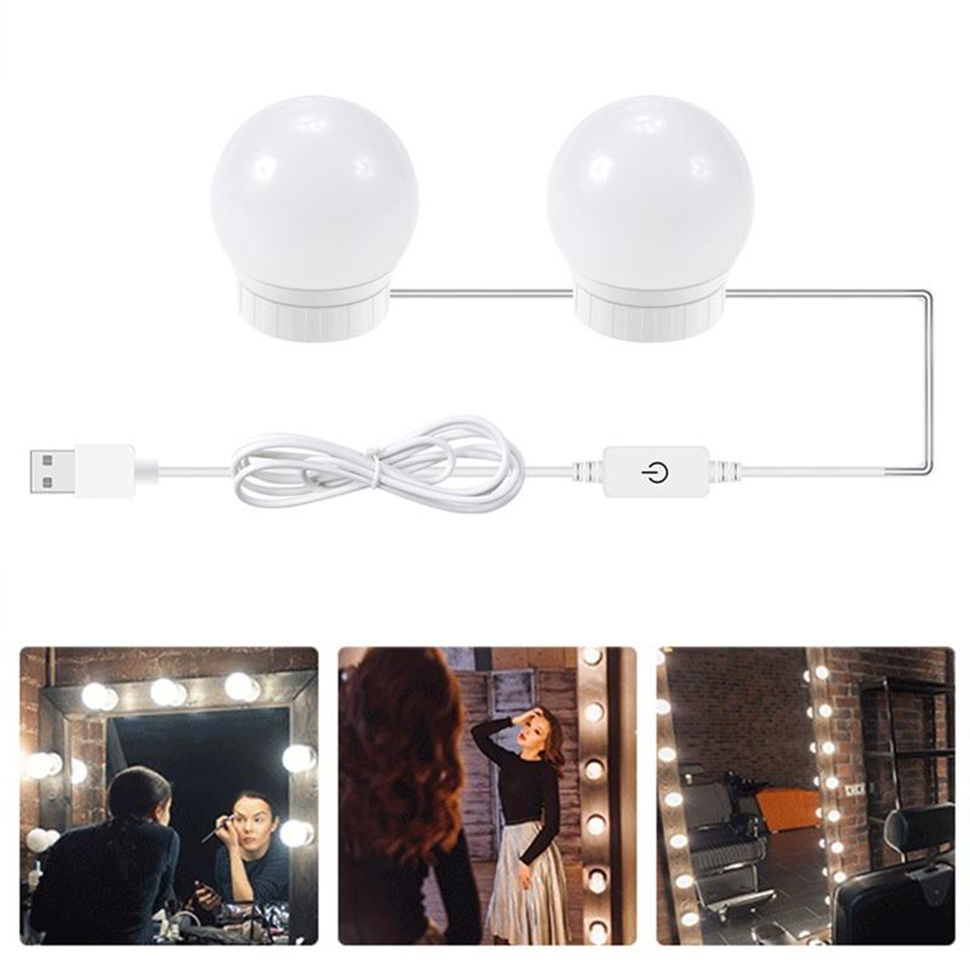 USB Vanity Mirror Lights Adjustable Brightness LED Makeup Light Kit For Dressing Tables 0