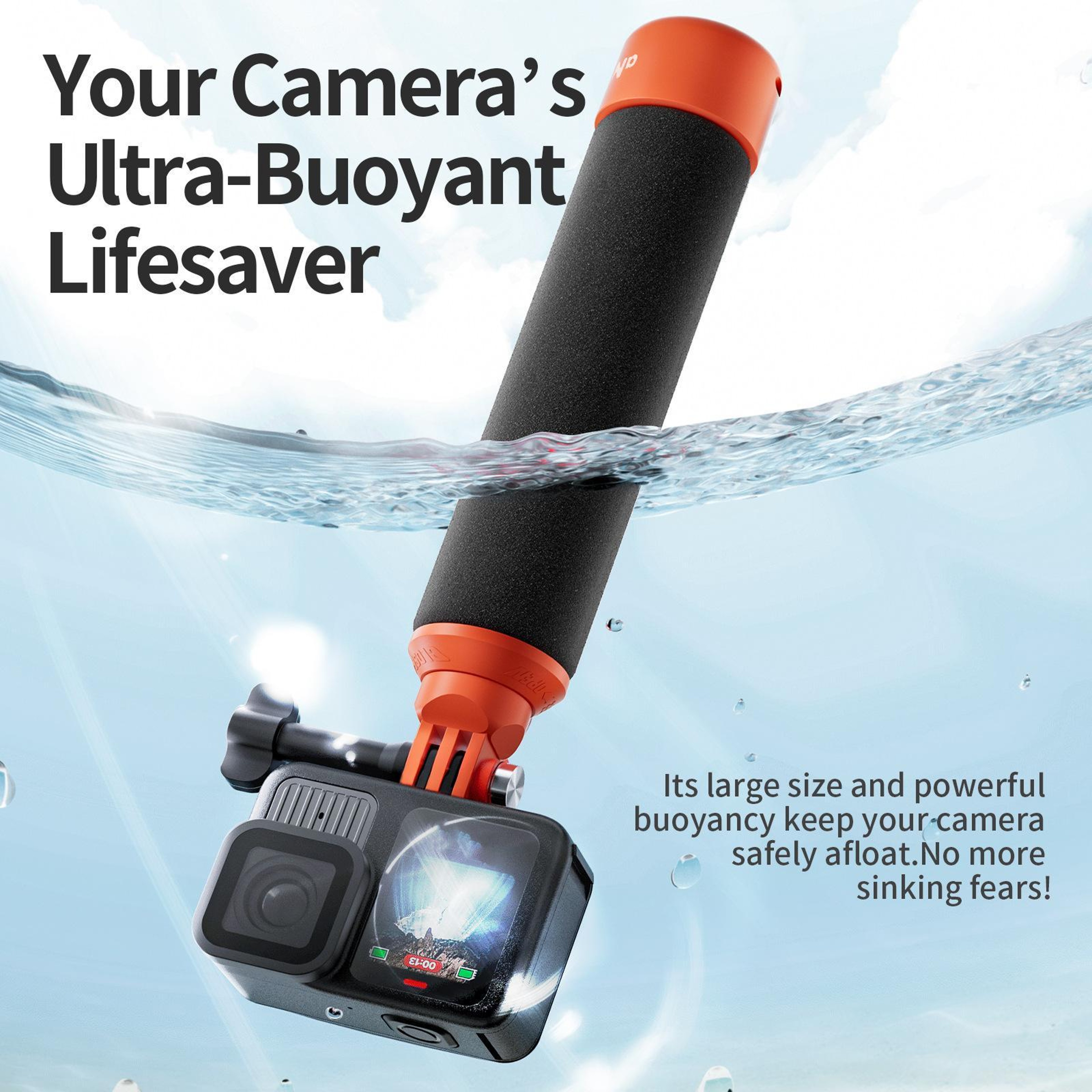 Floating Action Camera Grip Handle with Universal Mount for GoPro & 360 Cameras – view 4