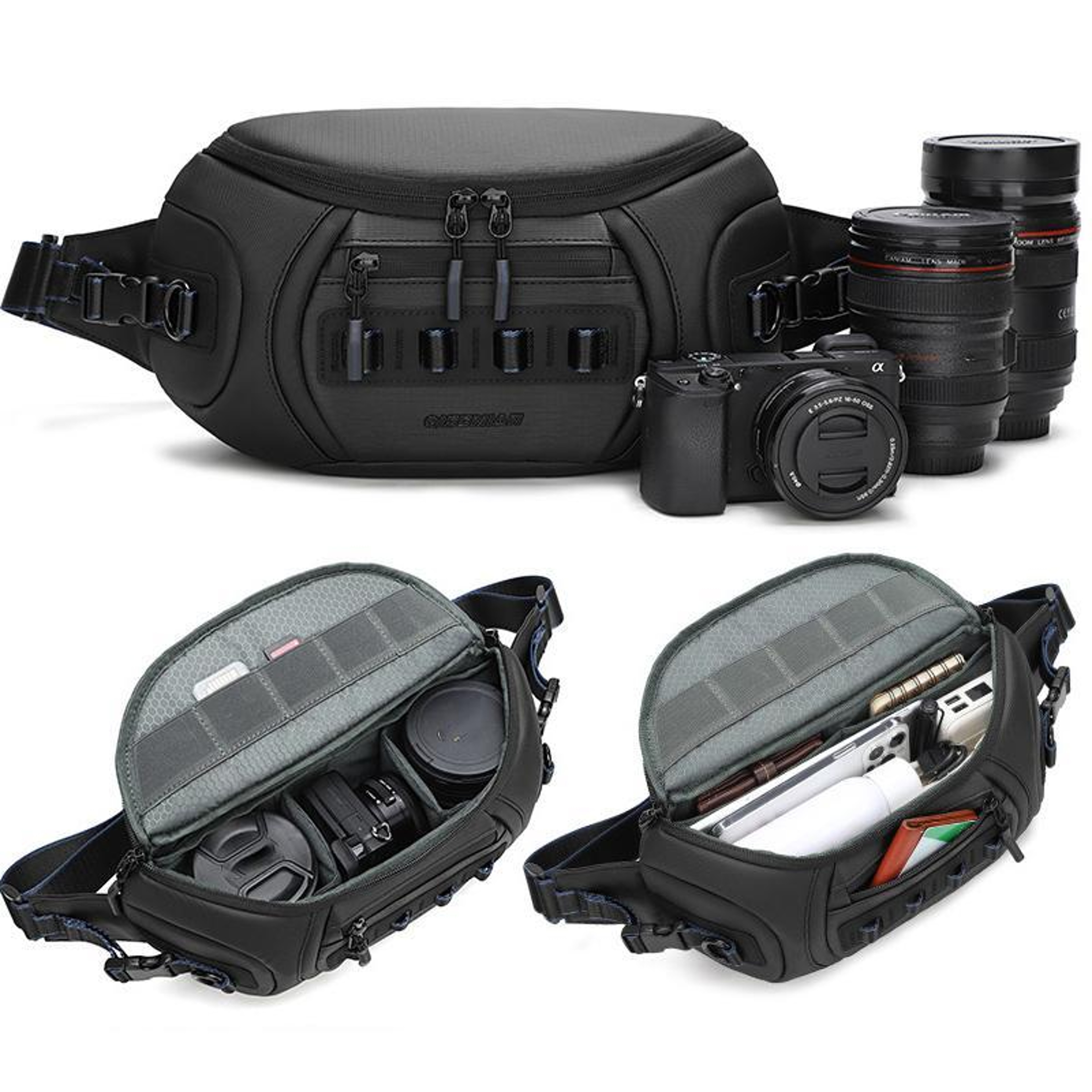 UrbanFlex Camera Sling Bag For Men With Removable Dividers  Water Resistant Travel Design 2