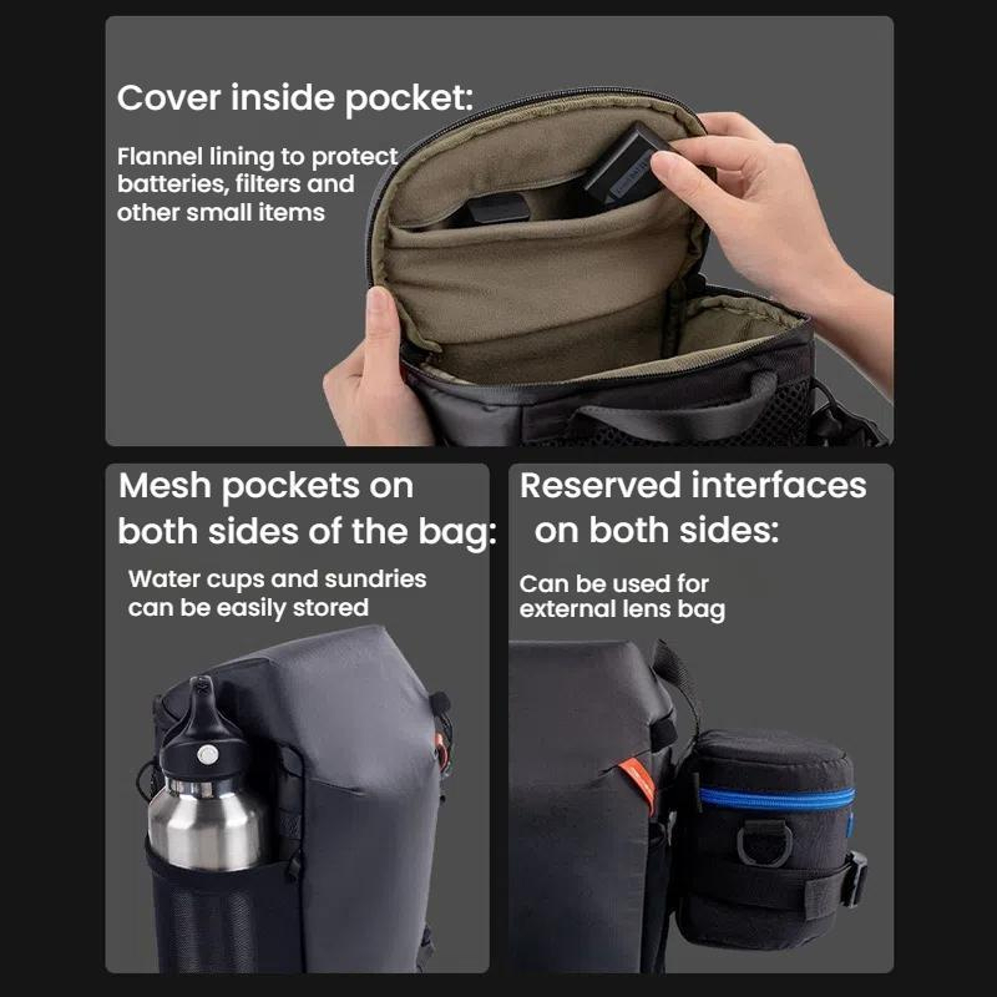 Camera Sling Bag for DSLR & Mirrorless Cameras with Expandable Crossbody Waist Design – view 5