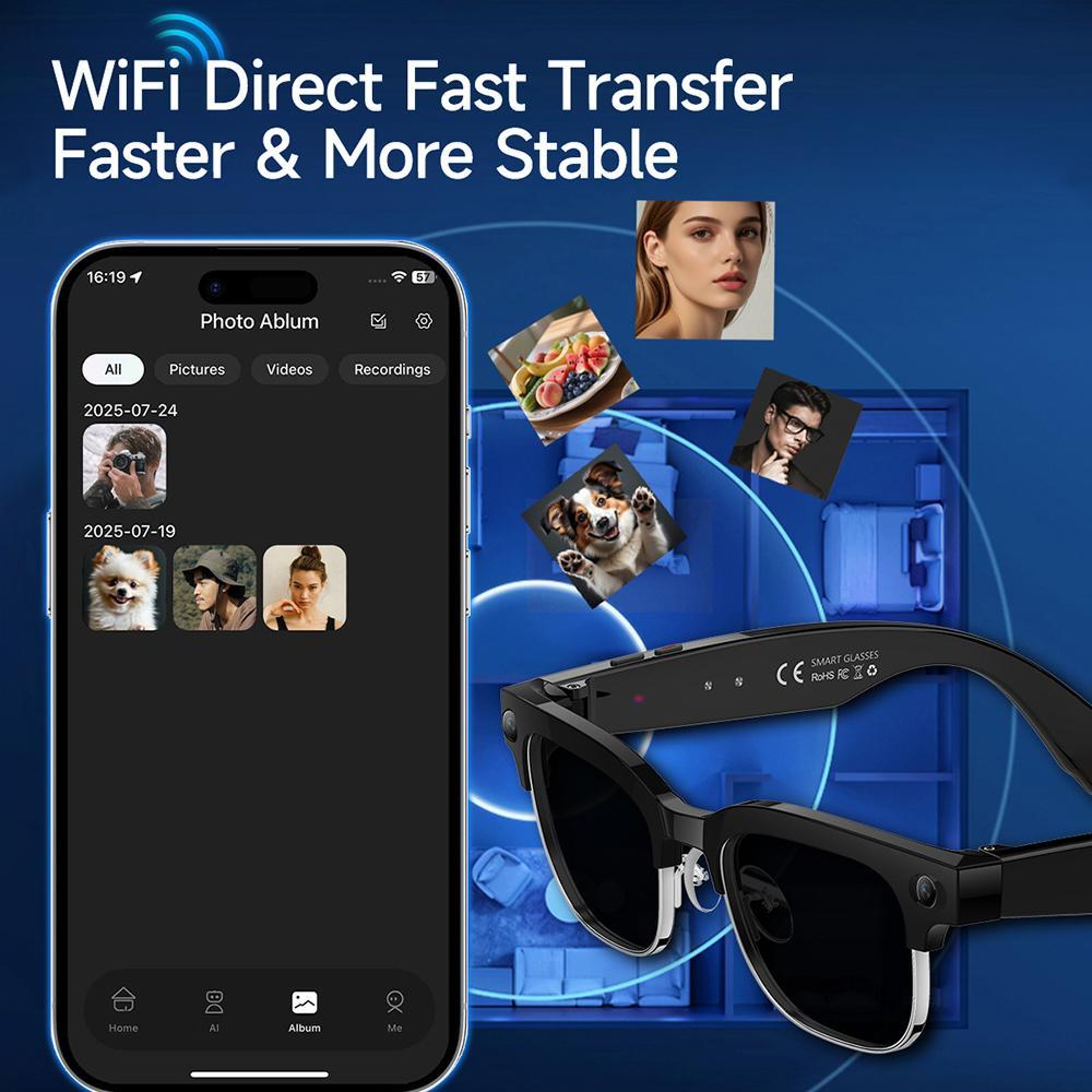 AI Smart Glasses With 8MP Camera Real Time Translation  Bluetooth Calling 18