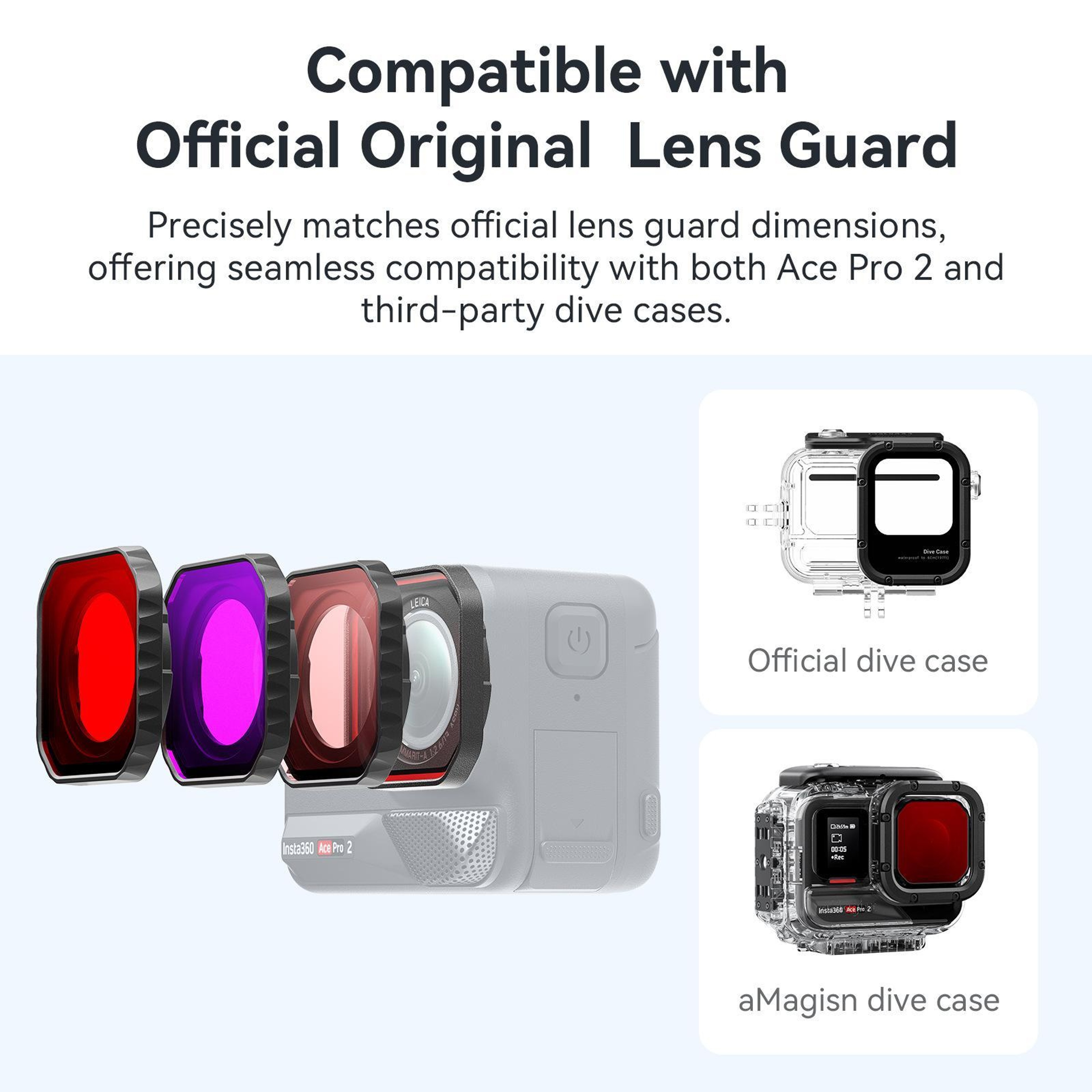 Underwater Dive Filter Lens Protector for Insta360 Ace Pro 2 Waterproof Camera – view 3
