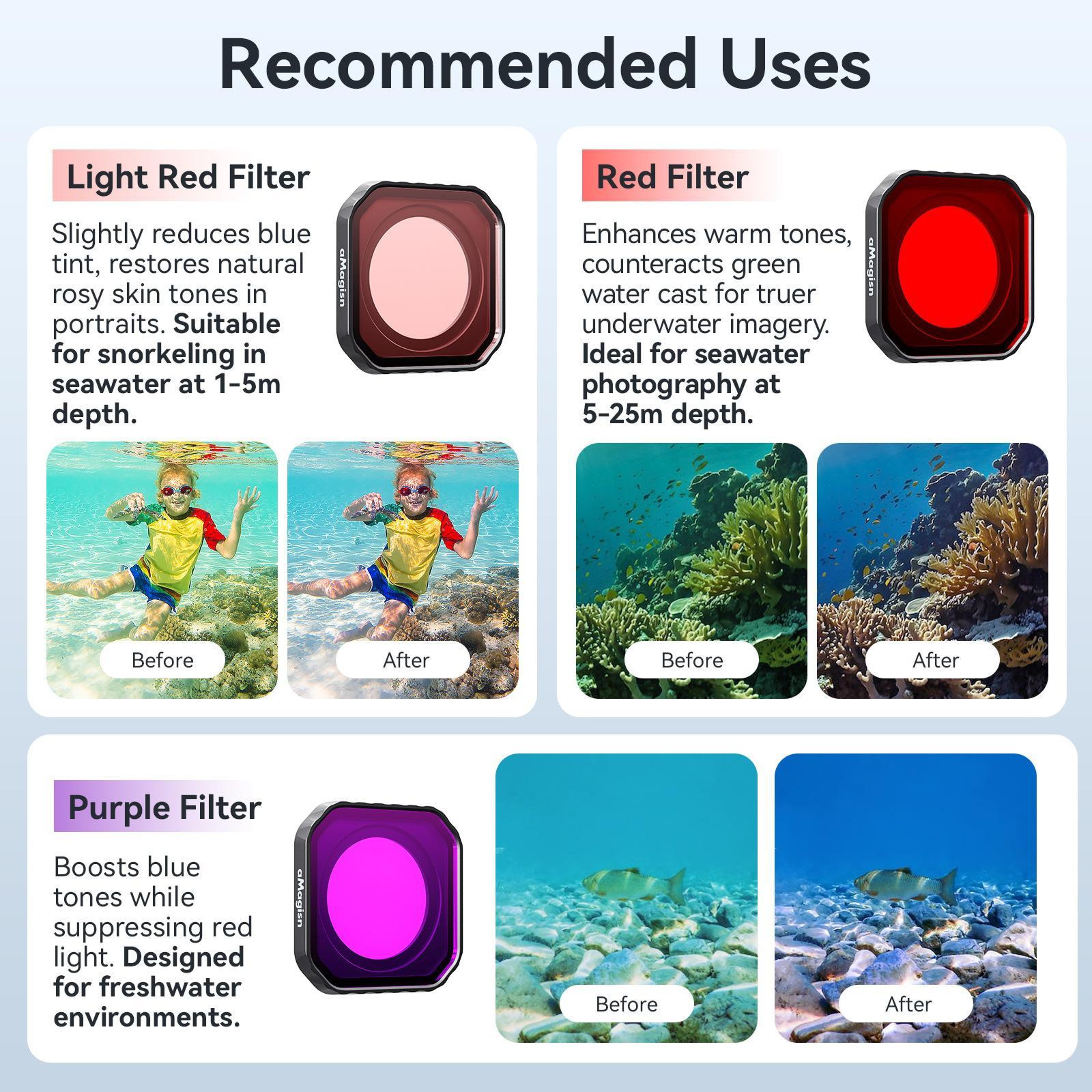 Underwater Dive Filter Lens Protector for Insta360 Ace Pro 2 Waterproof Camera – view 7