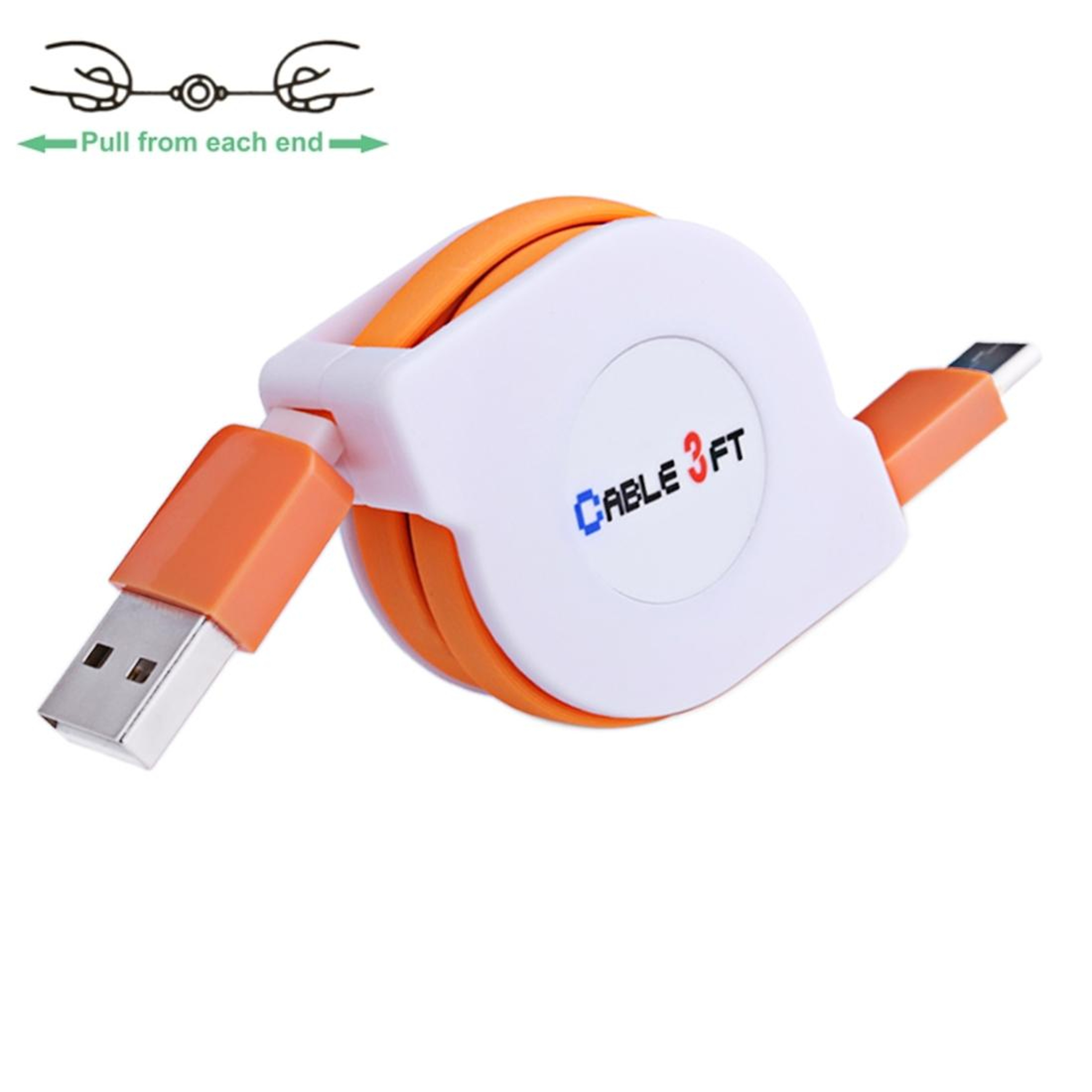 Retractable USB C Charging Cable 1M 2A Fast Sync Type C Data Cable – view 8