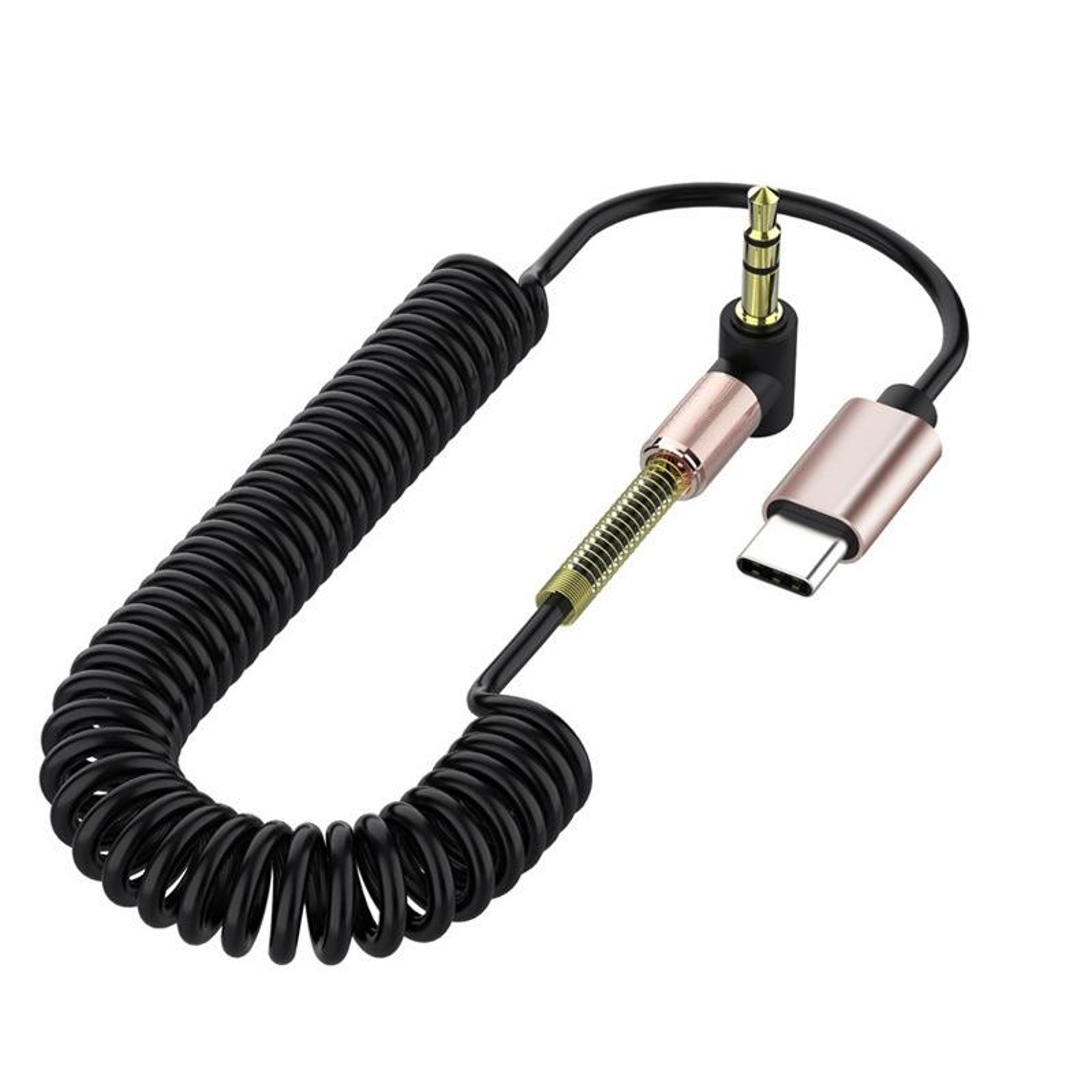 Premium USB C to 3.5mm Angled Spring Audio Cable Car Audio Adapter – view 2