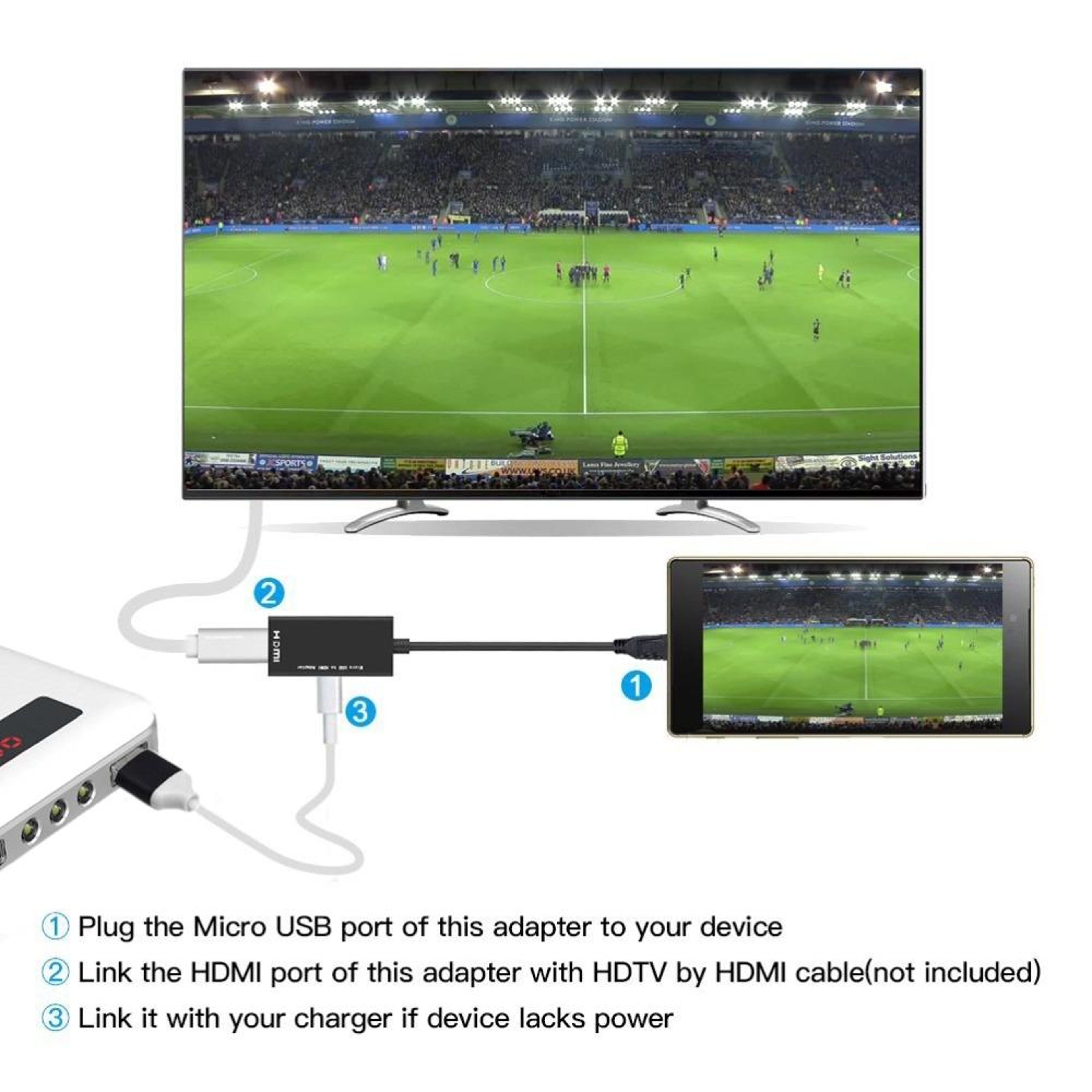 Premium Micro USB to HDMI Adapter Cable for 1080P HD MHL Devices – view 7