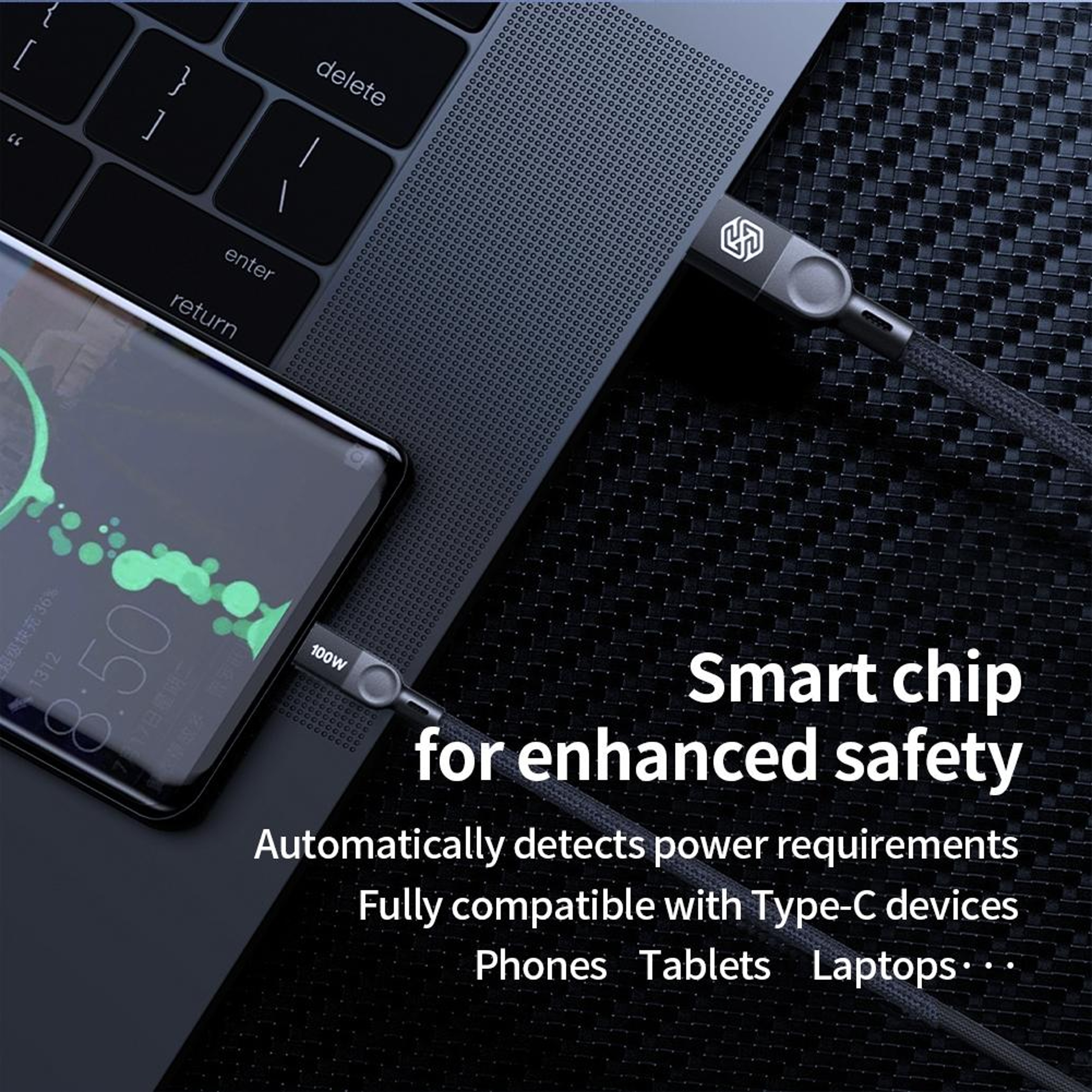 NILLKIN 100W USB C Fast Charging Magnetic Type C to Type C Cable – view 7