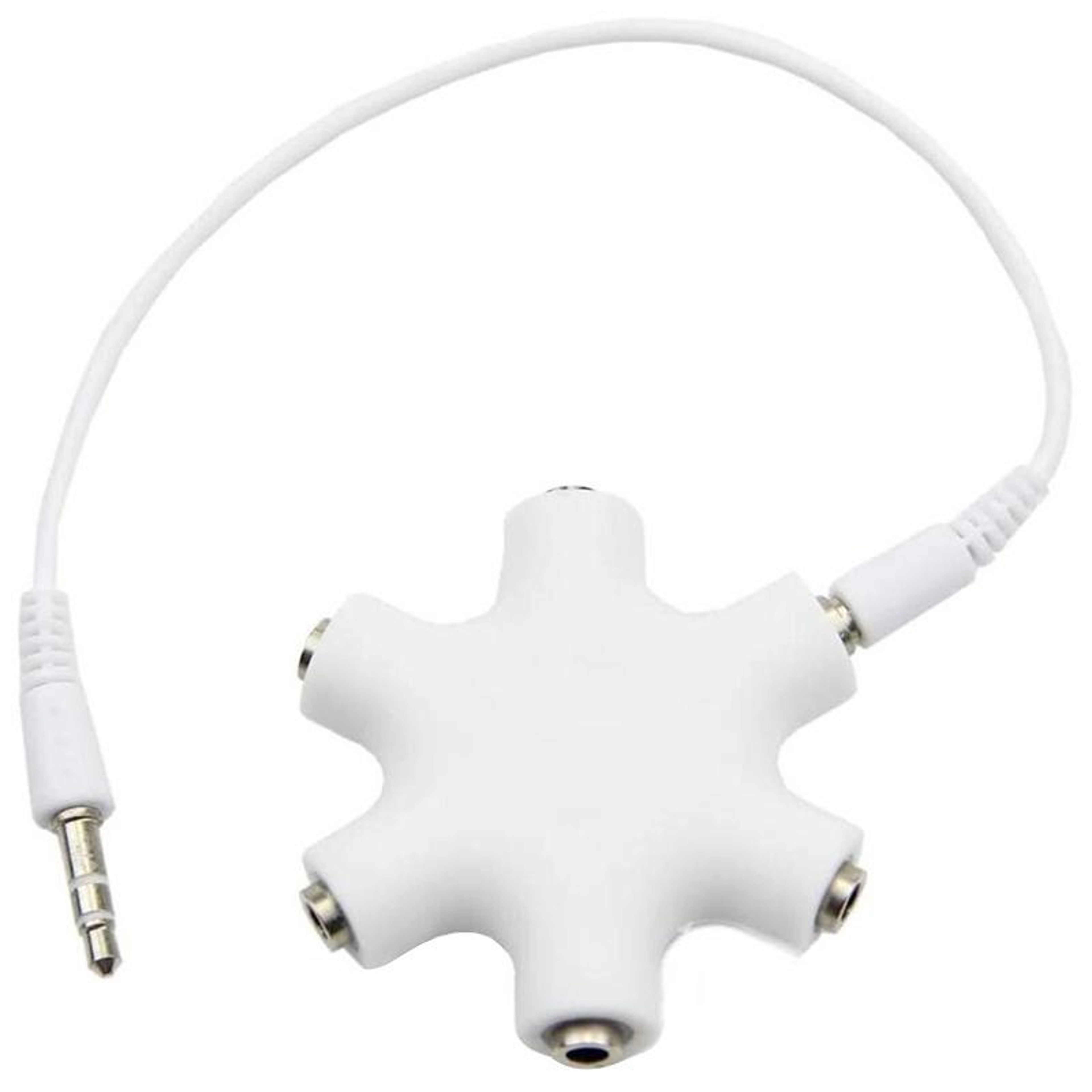 6 Port Headphone Splitter With 35mm Audio Cable For Phones Tablets  Stereo Sharing 0