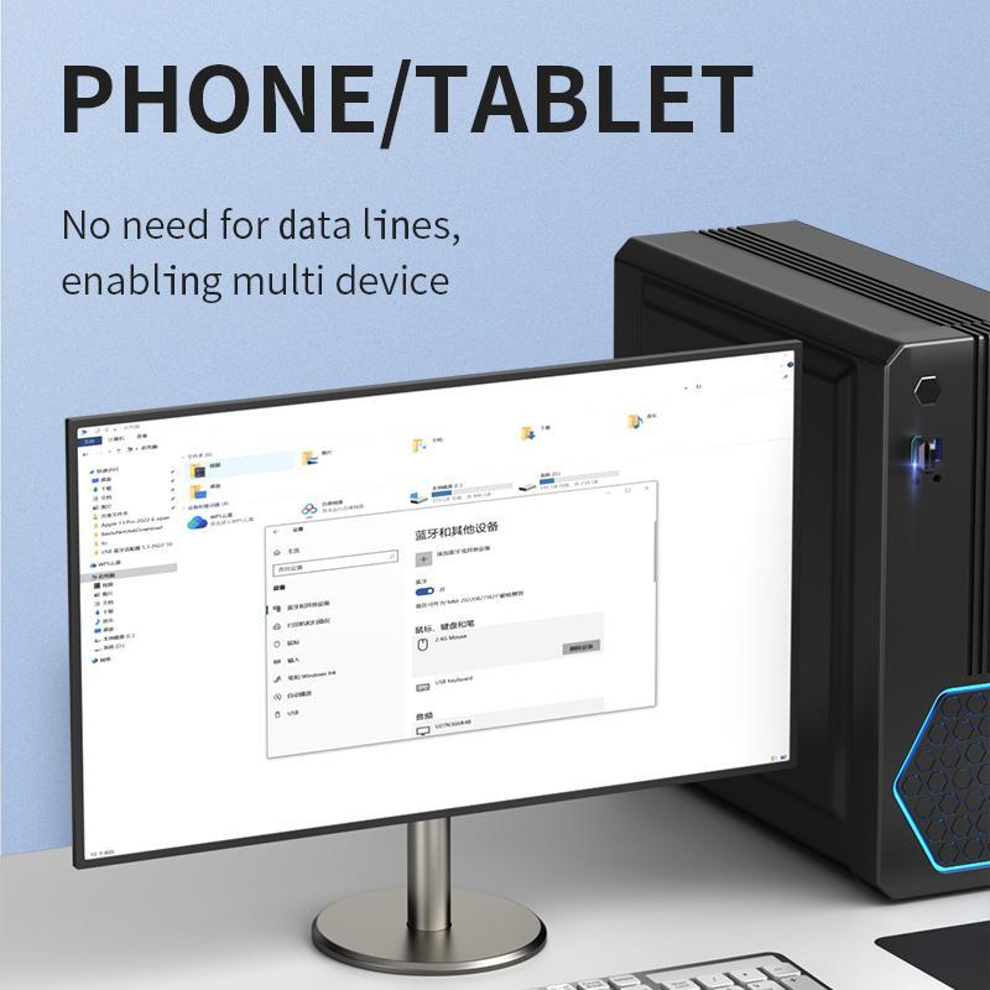VegGieg Bluetooth 53 USB Adapter For PC Wireless Audio  Multi Device Connectivity 2