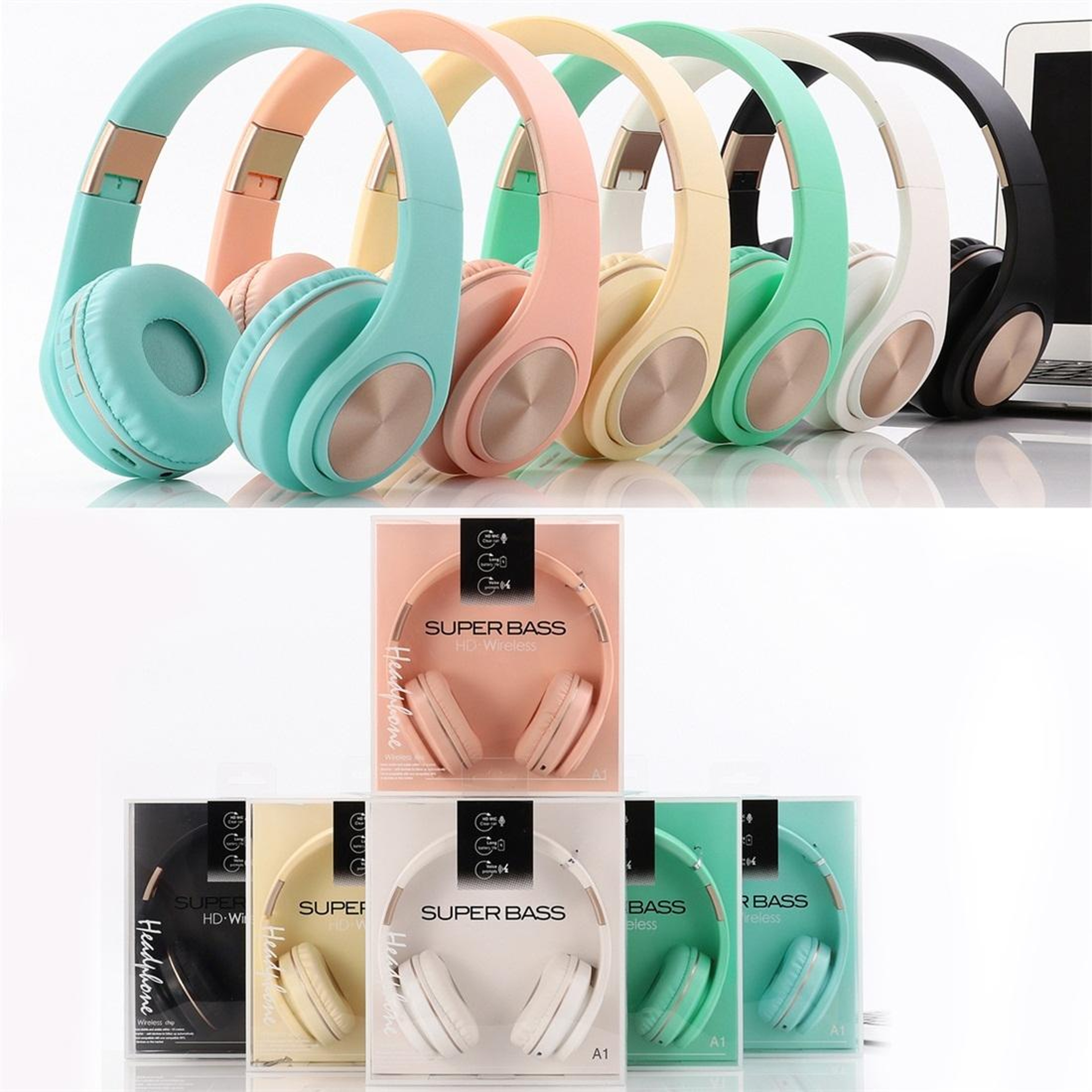 A1 Wireless Bluetooth Headphones With Deep Bass  Hands Free Calling 10