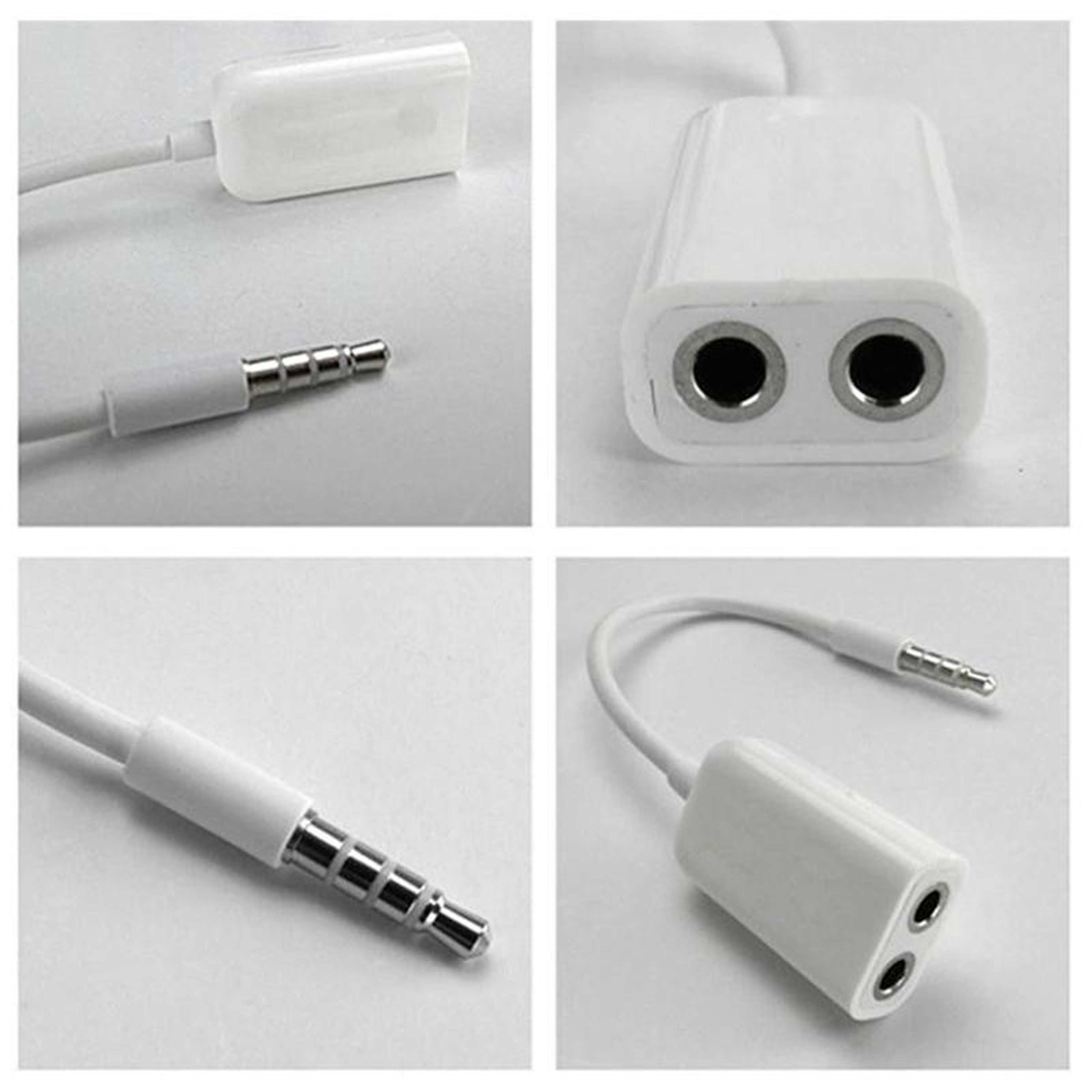 Dual 35mm Headphone Splitter Cable For Phones Tablets  Car Stereo Audio Sharing 4
