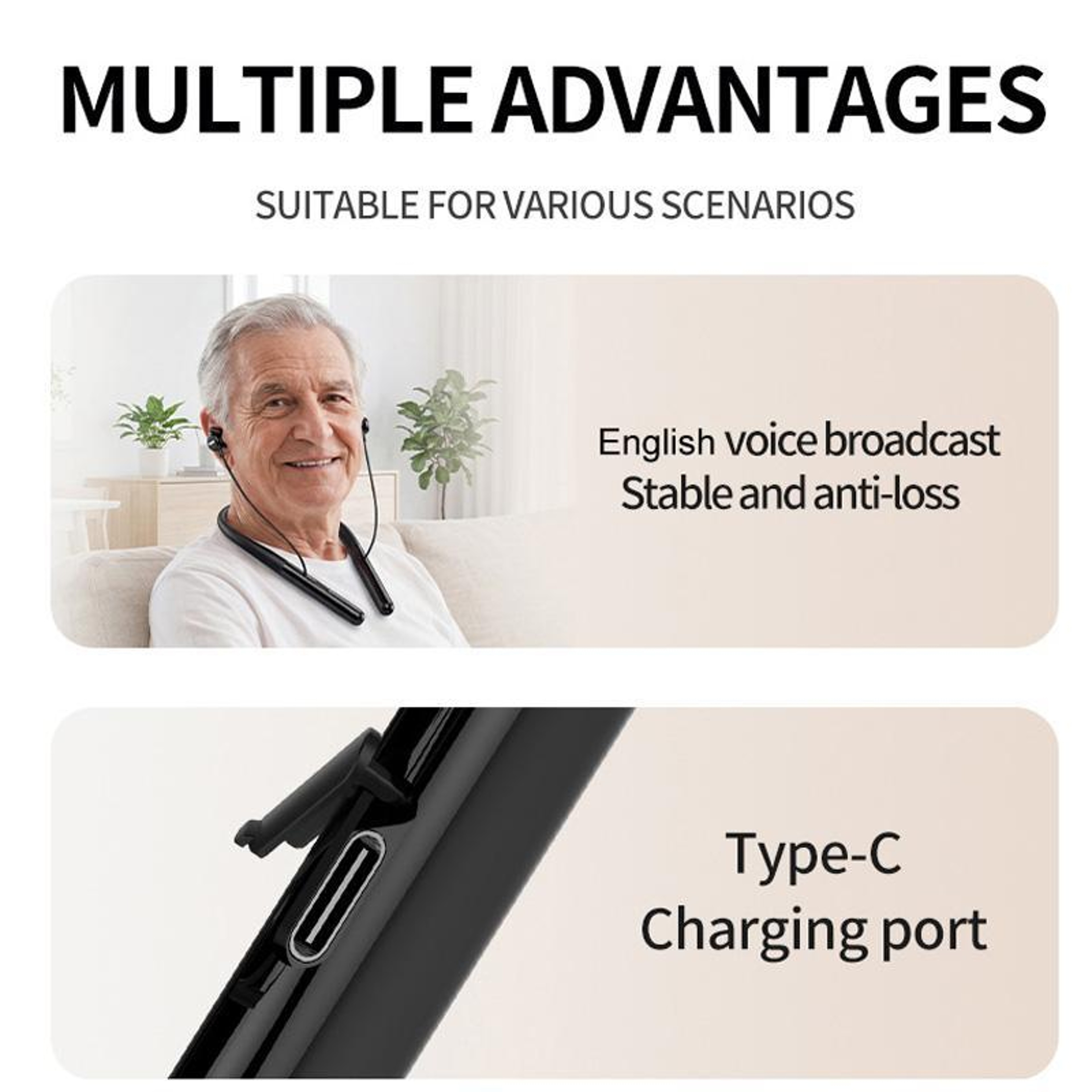 Smart 16 Channel Bluetooth Hearing Amplifier Headphones With Noise Reduction  Neckband Comfort 2