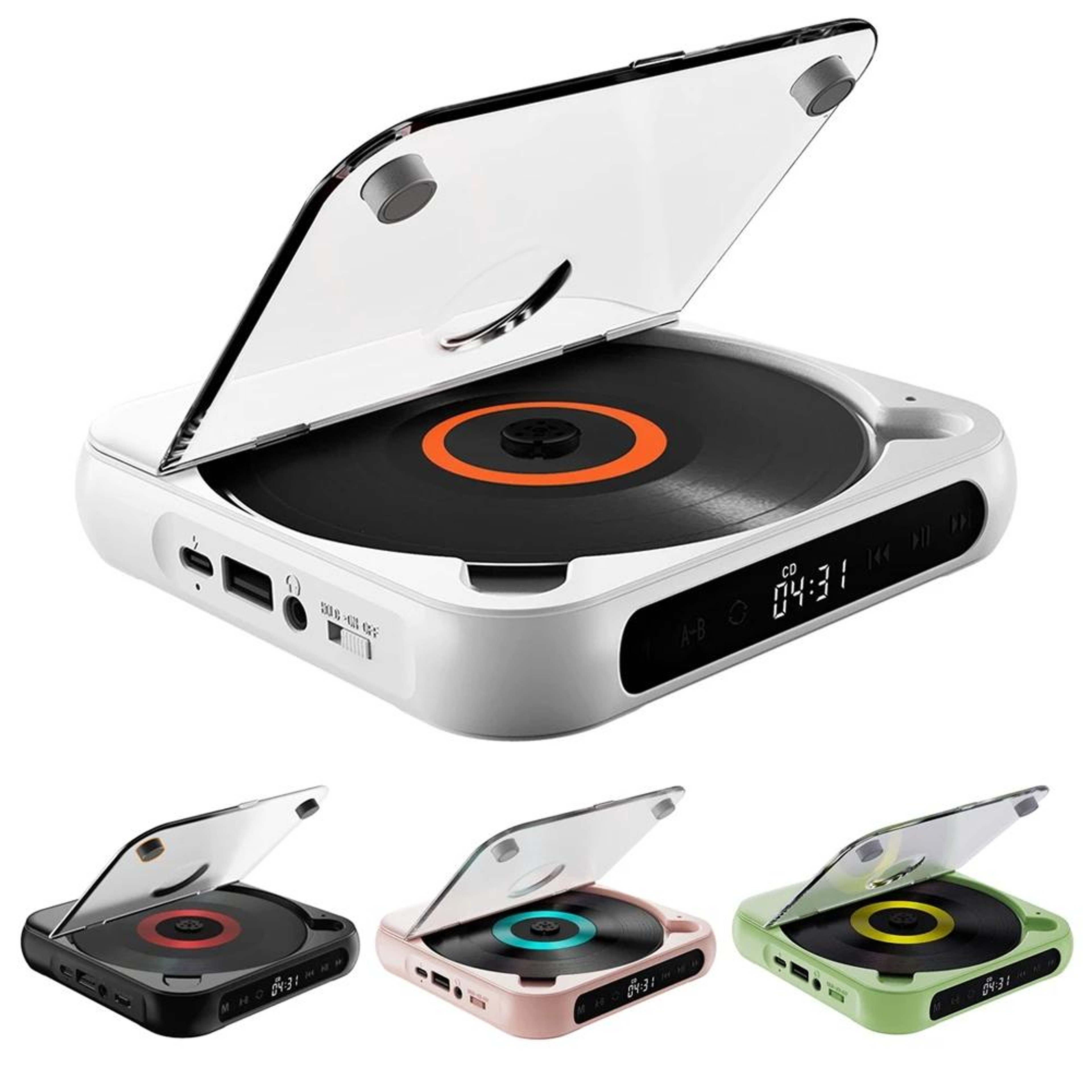Kecag KC 918 Portable Bluetooth CD Player With Rechargeable Battery  Touchscreen Controls 0