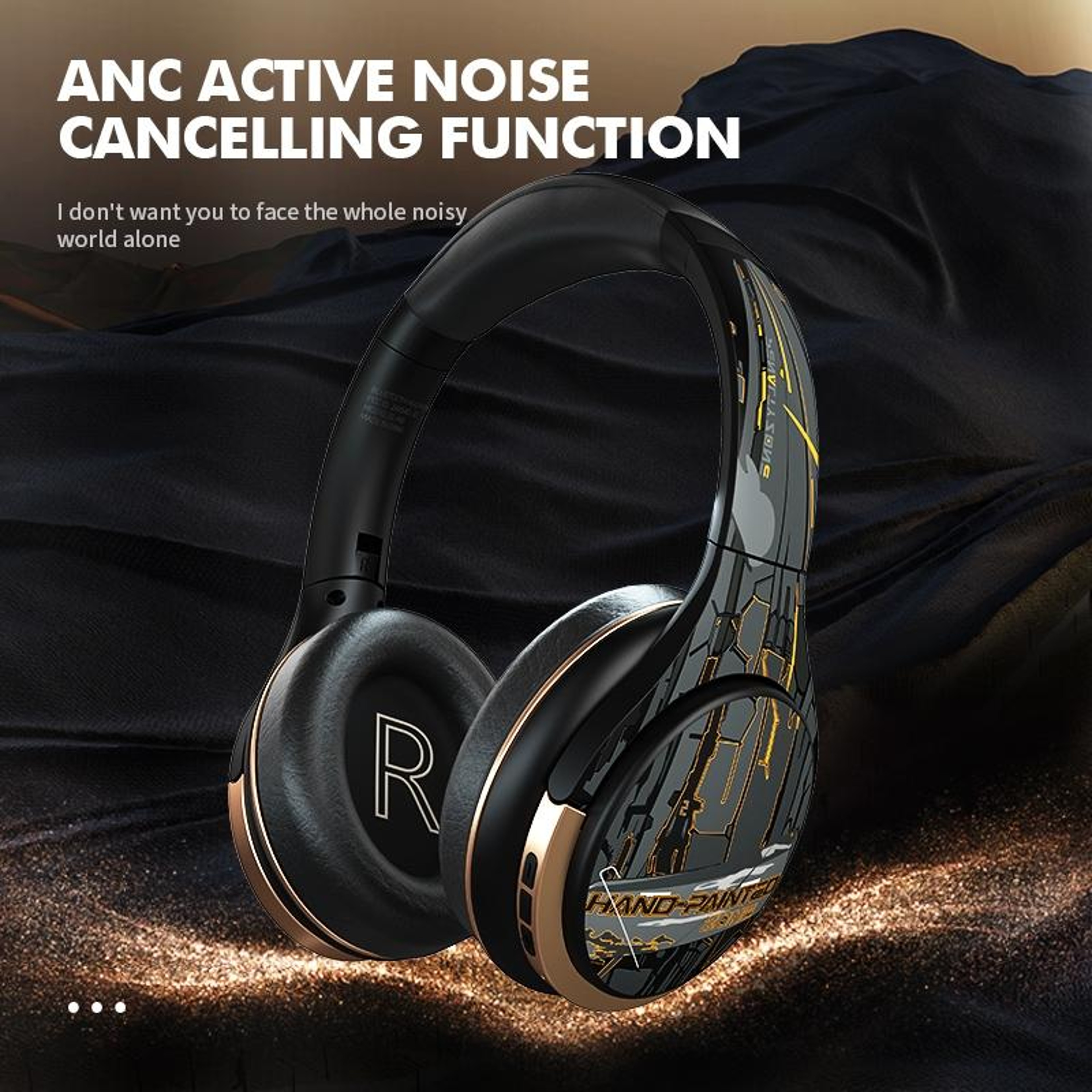 A6 ANC Bluetooth Gaming Headphones With Mic RGB Lights  Low Latency Audio 4