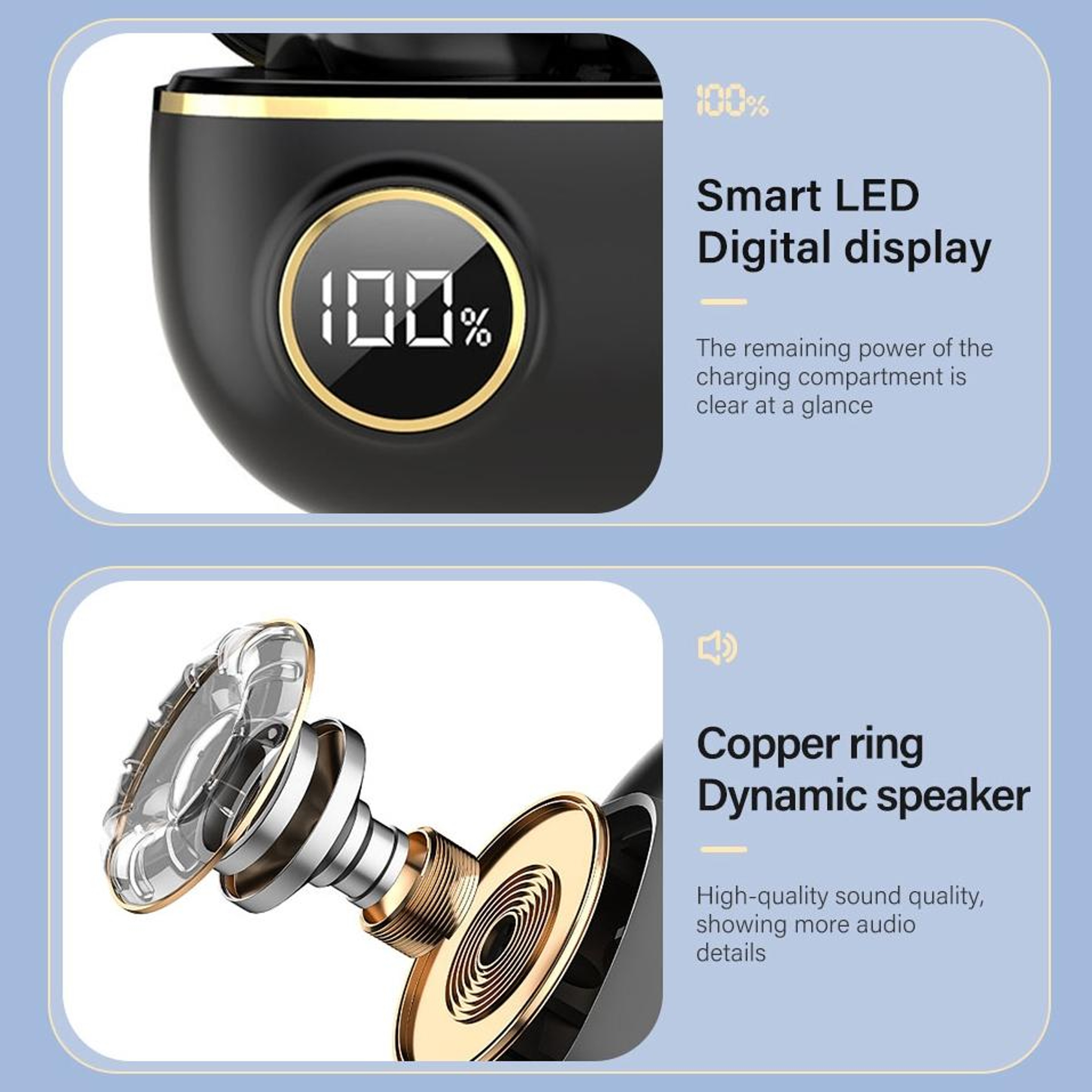 PRO100 Bluetooth 52 Wireless Earbuds With Noise Canceling  LED Charging Case 12