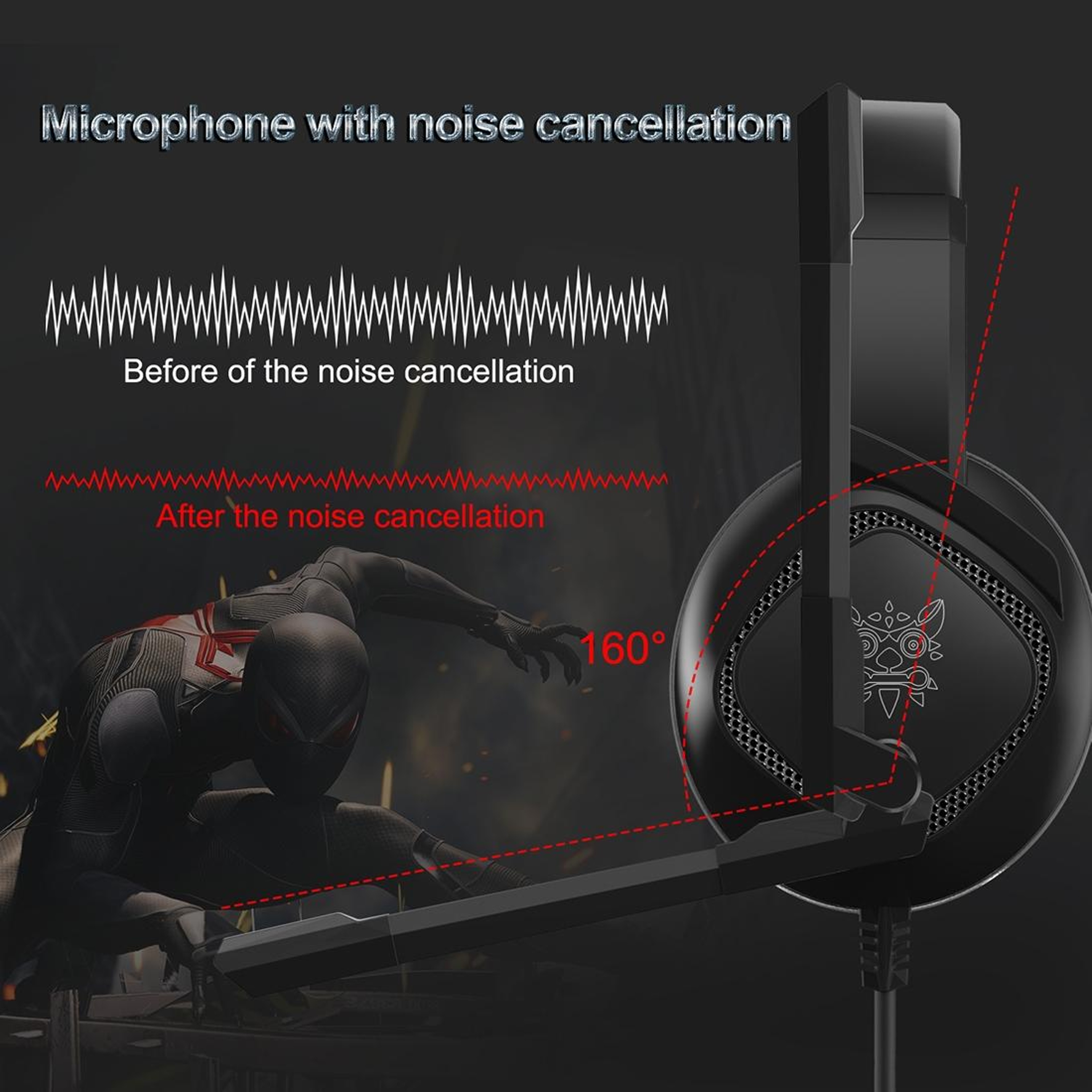 ONIKUMA K19 Gaming Headset With Microphone And LED Lights For PC Console  Mobile Gamers 4