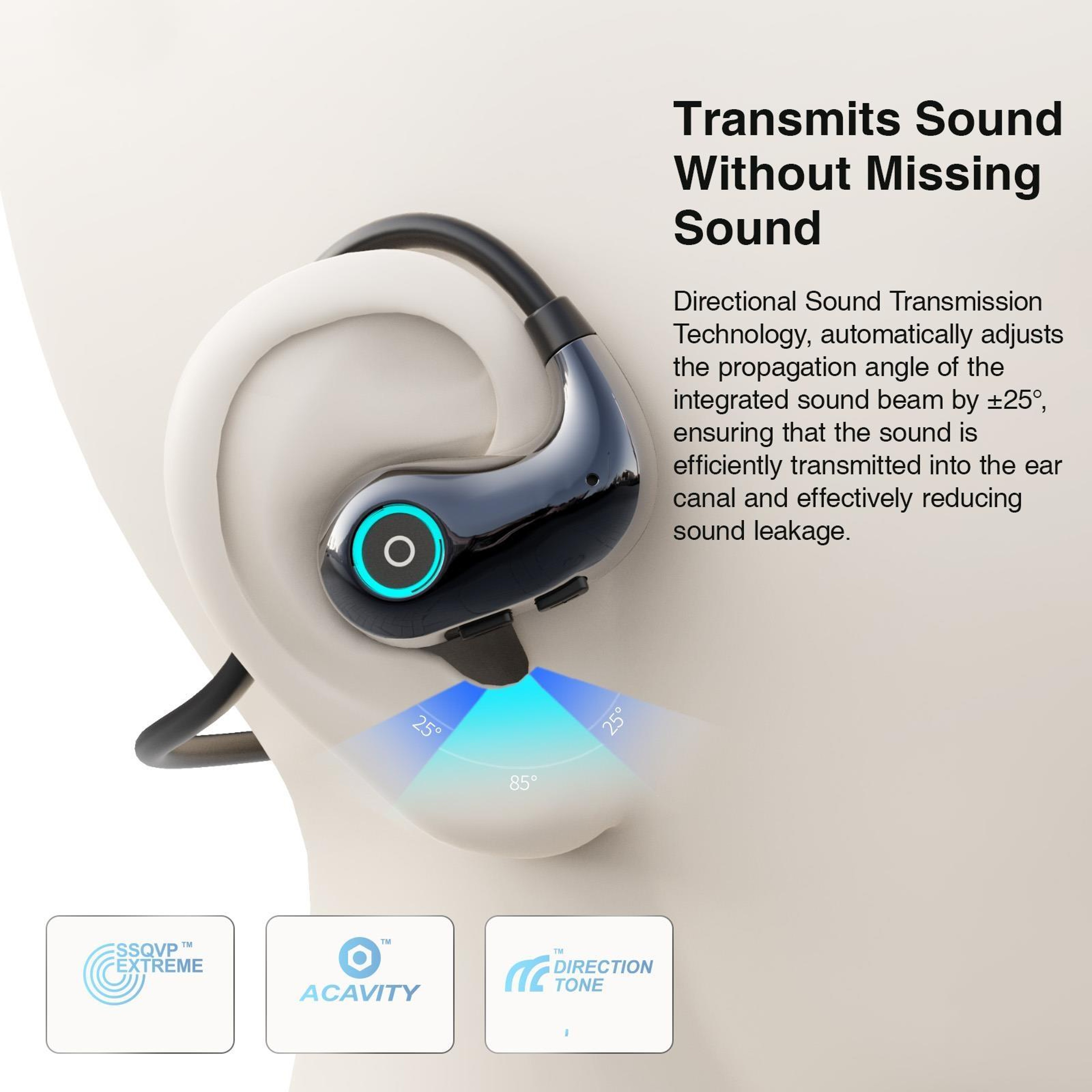 Hileo HI76 Open Ear Bluetooth Headphones For Sports With ENC Noise Reduction  IPX5 Waterproof 6