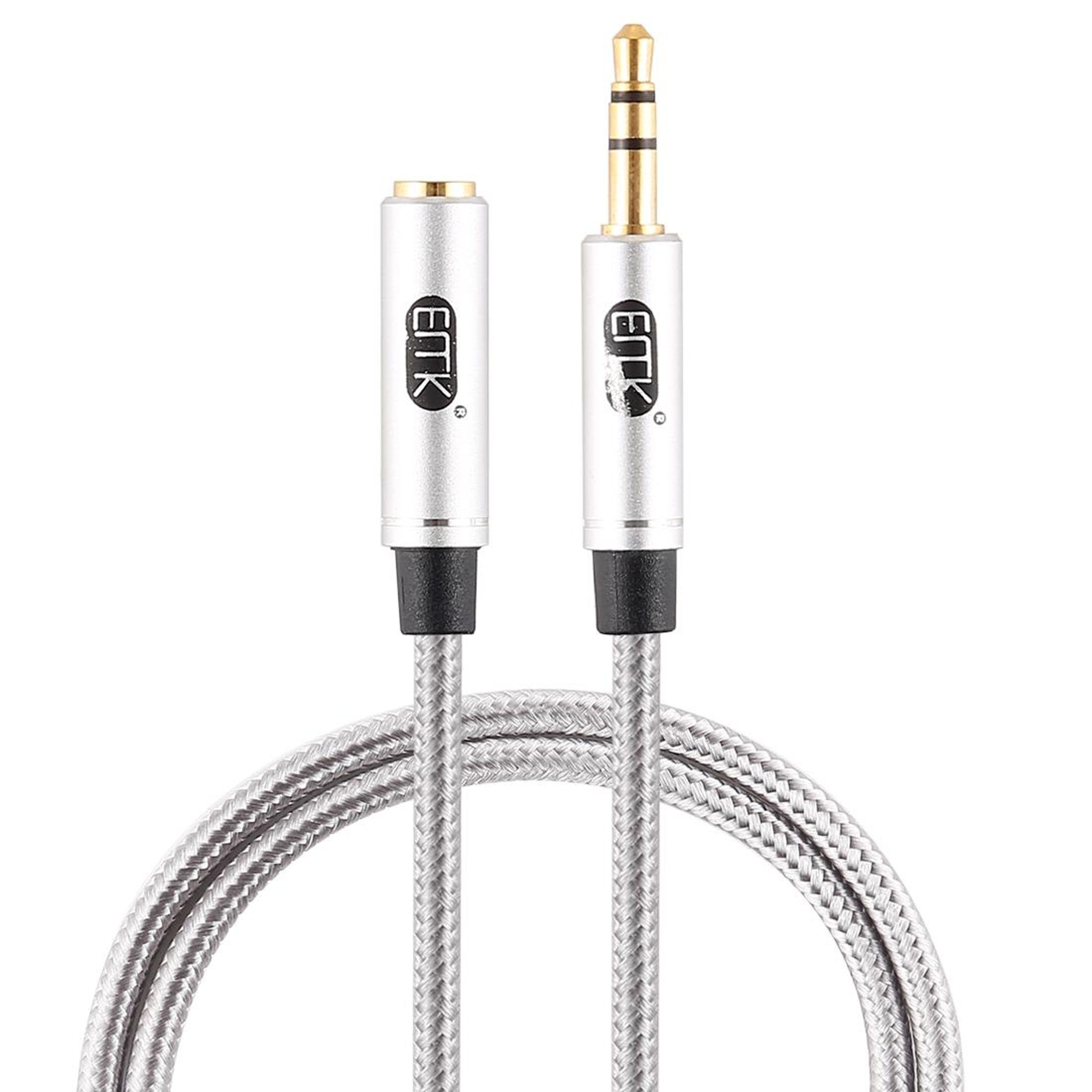 EMK Braided 35mm Audio Extension Cable With Gold Plated Connector For Headphones Speakers  Laptops 0