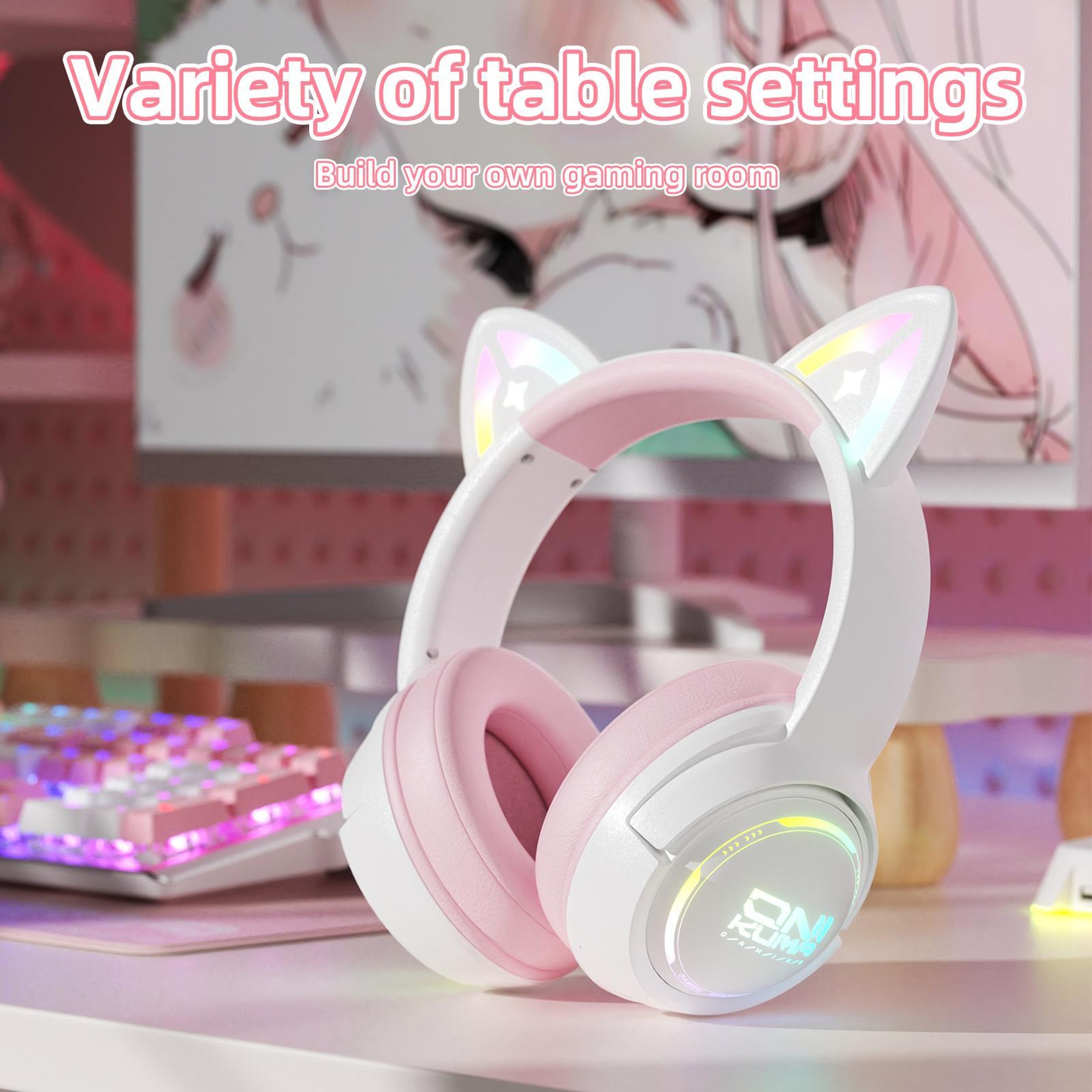 ONIKUMA GT838 Wireless Gaming Headset With Bluetooth 24G Low Latency  60H Battery 6