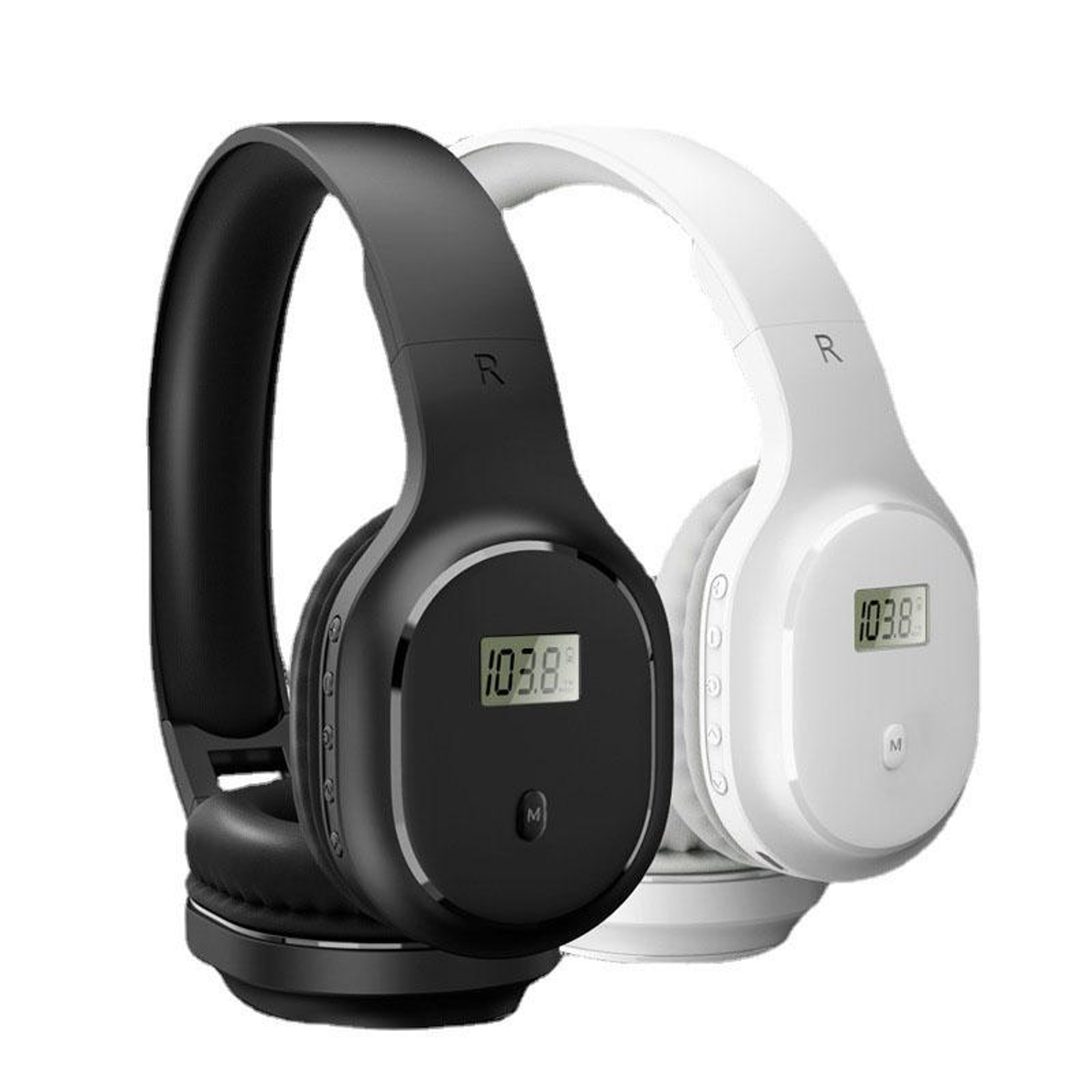 A8 Rechargeable FM Radio Headphones With LCD Display  Foldable Memory Foam Design 0