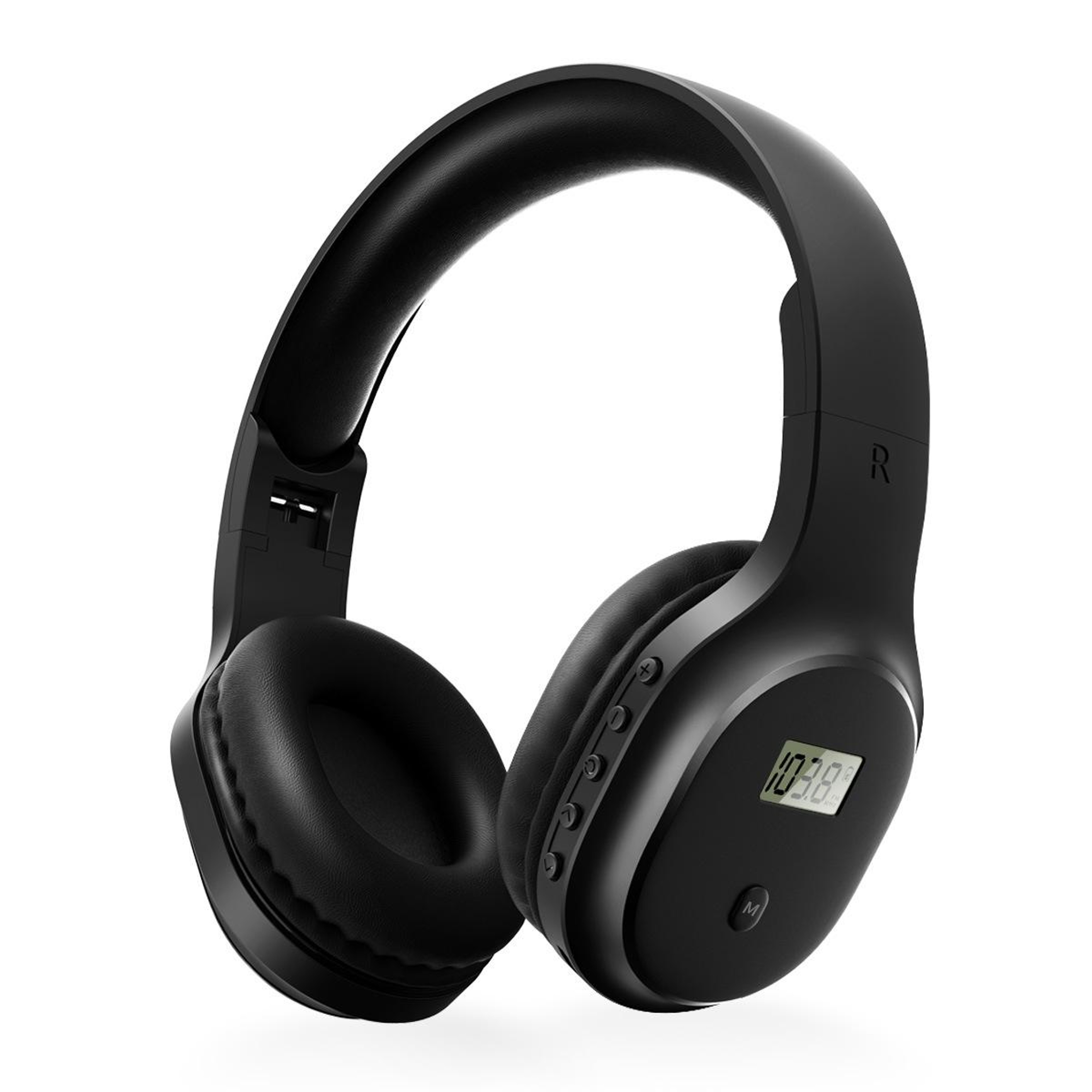 A8 Rechargeable FM Radio Headphones With LCD Display  Foldable Memory Foam Design 9