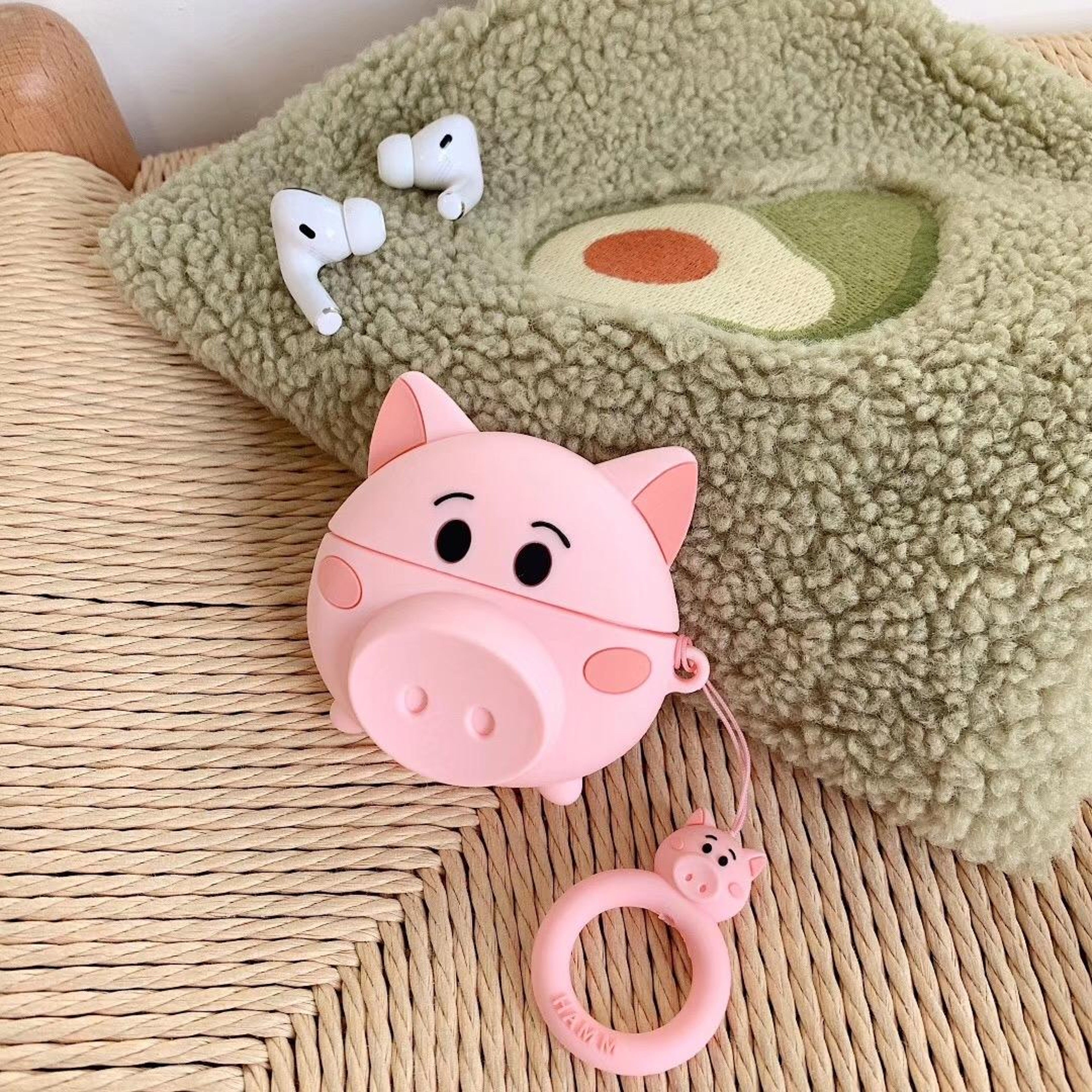 Cute 3D Pig AirPods Pro Case Cover With Charging Access Shockproof Silicone Protector 1