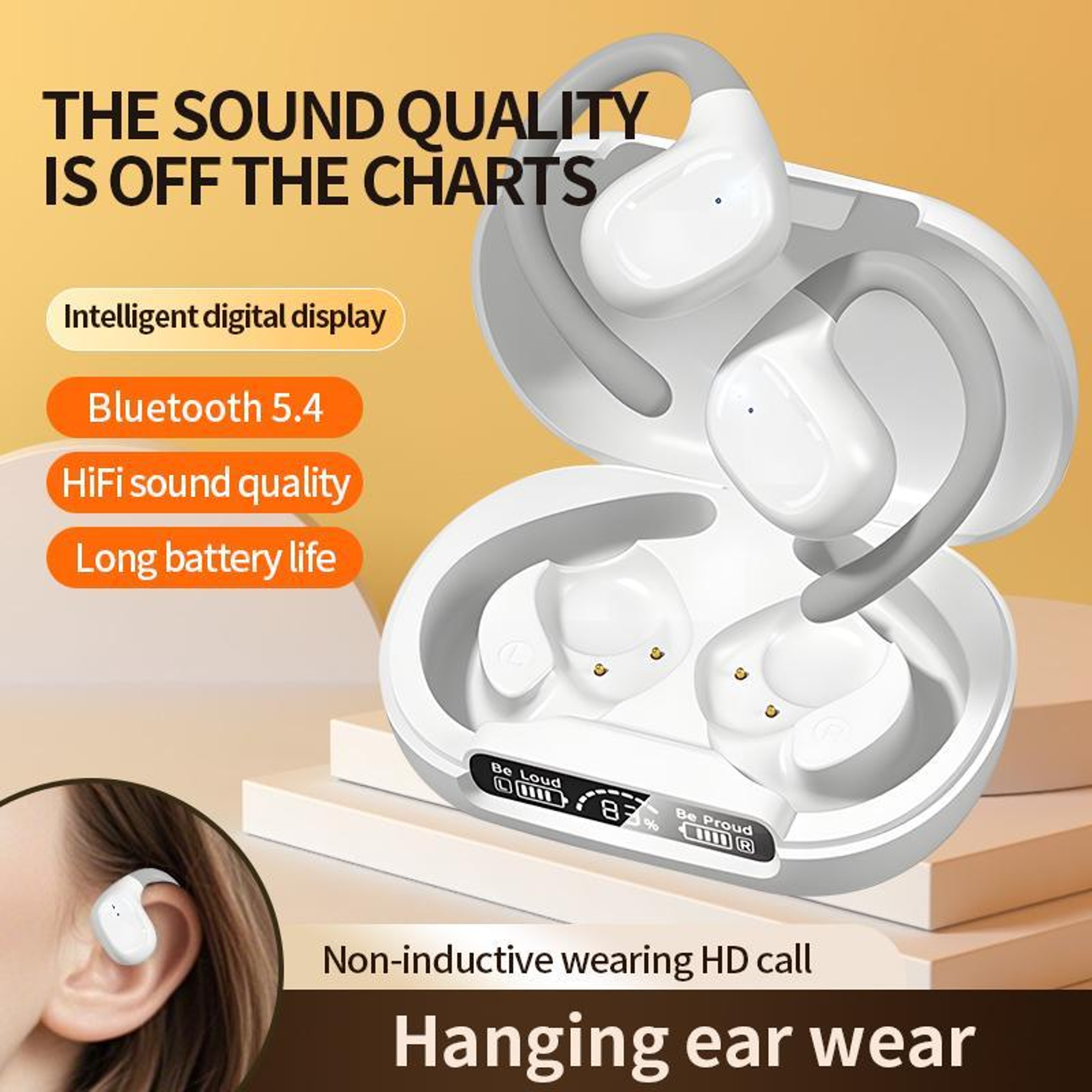 M200 Open Ear Bluetooth Headphones With Noise Reduction  Waterproof Ear Hooks 1