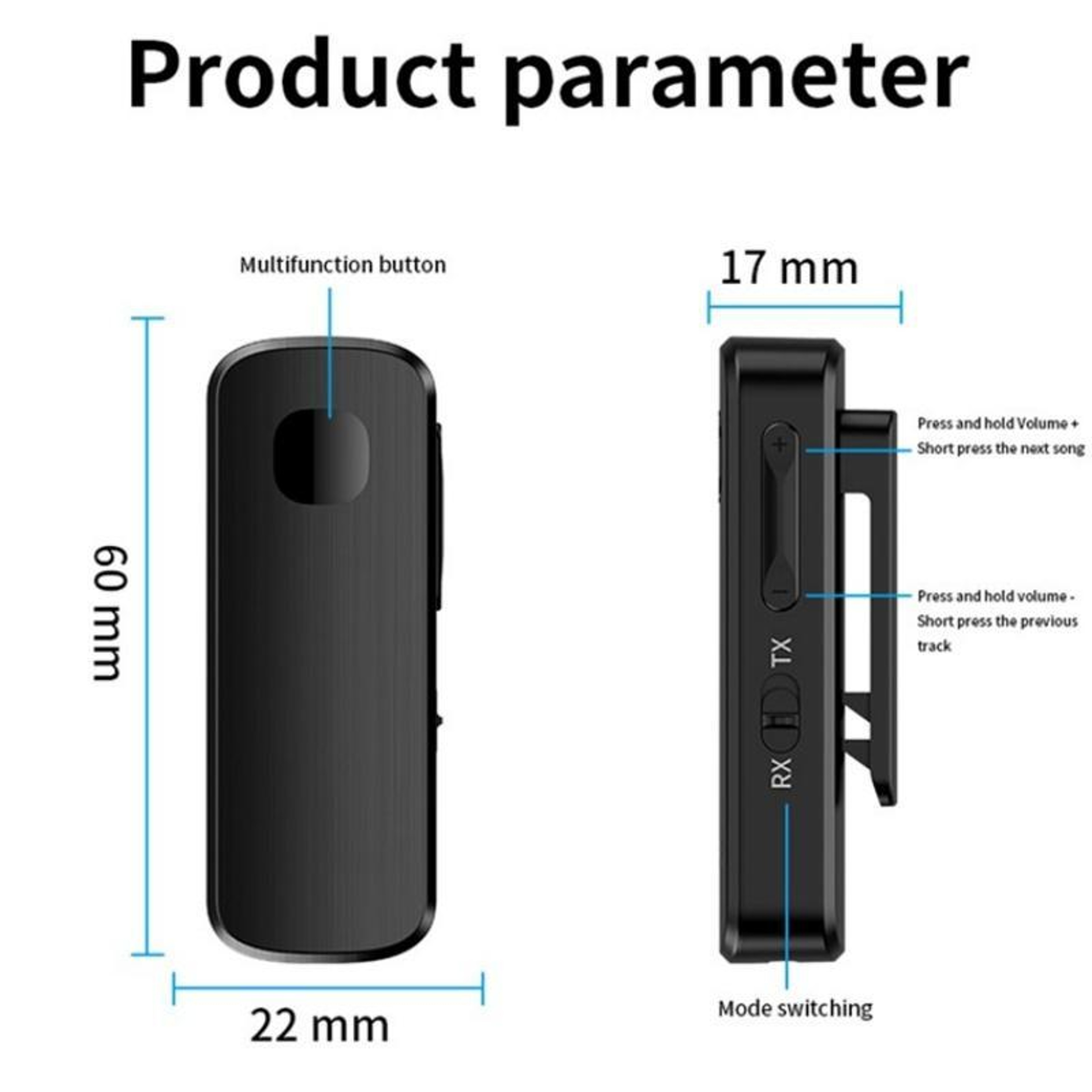 M18 Bluetooth 54 Transmitter Receiver For Car Headphones  Speakers With AUX Clip Adapter 3