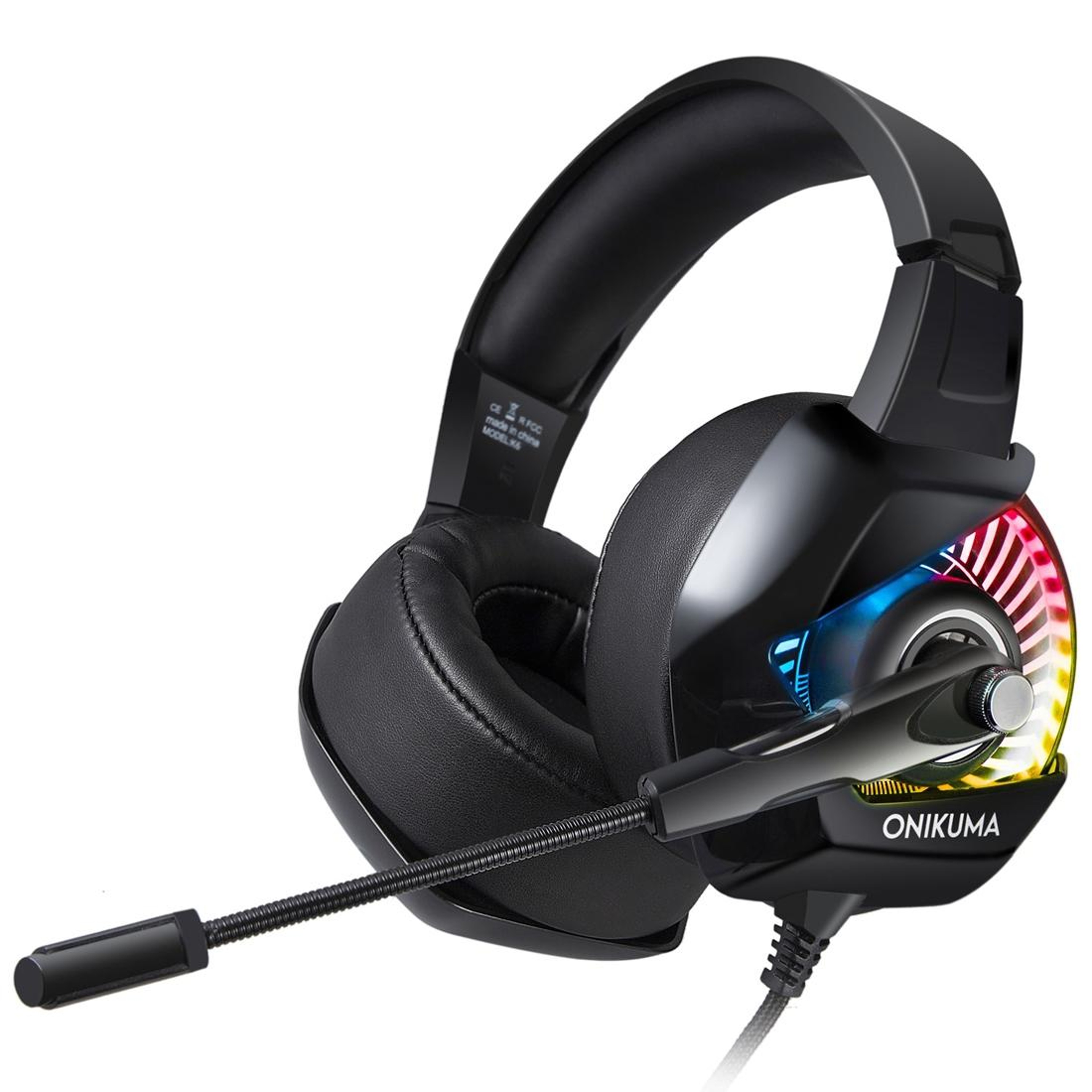 ONIKUMA K6 RGB Gaming Headset With Noise Cancelling Mic And Stereo Bass Sound 0