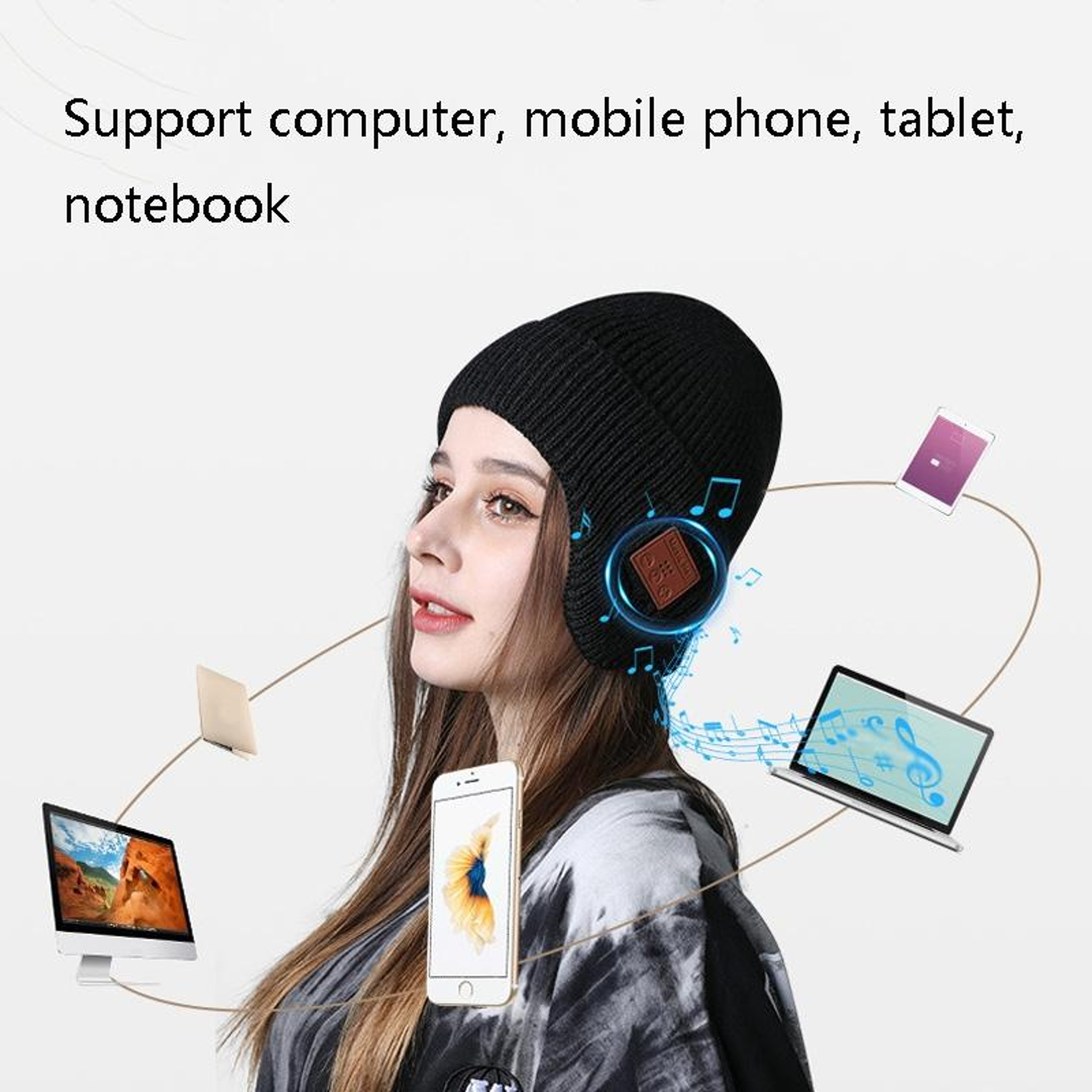 Bluetooth Music Beanie Hat With Wireless Stereo Headphones For Winter Outdoor Sports 5