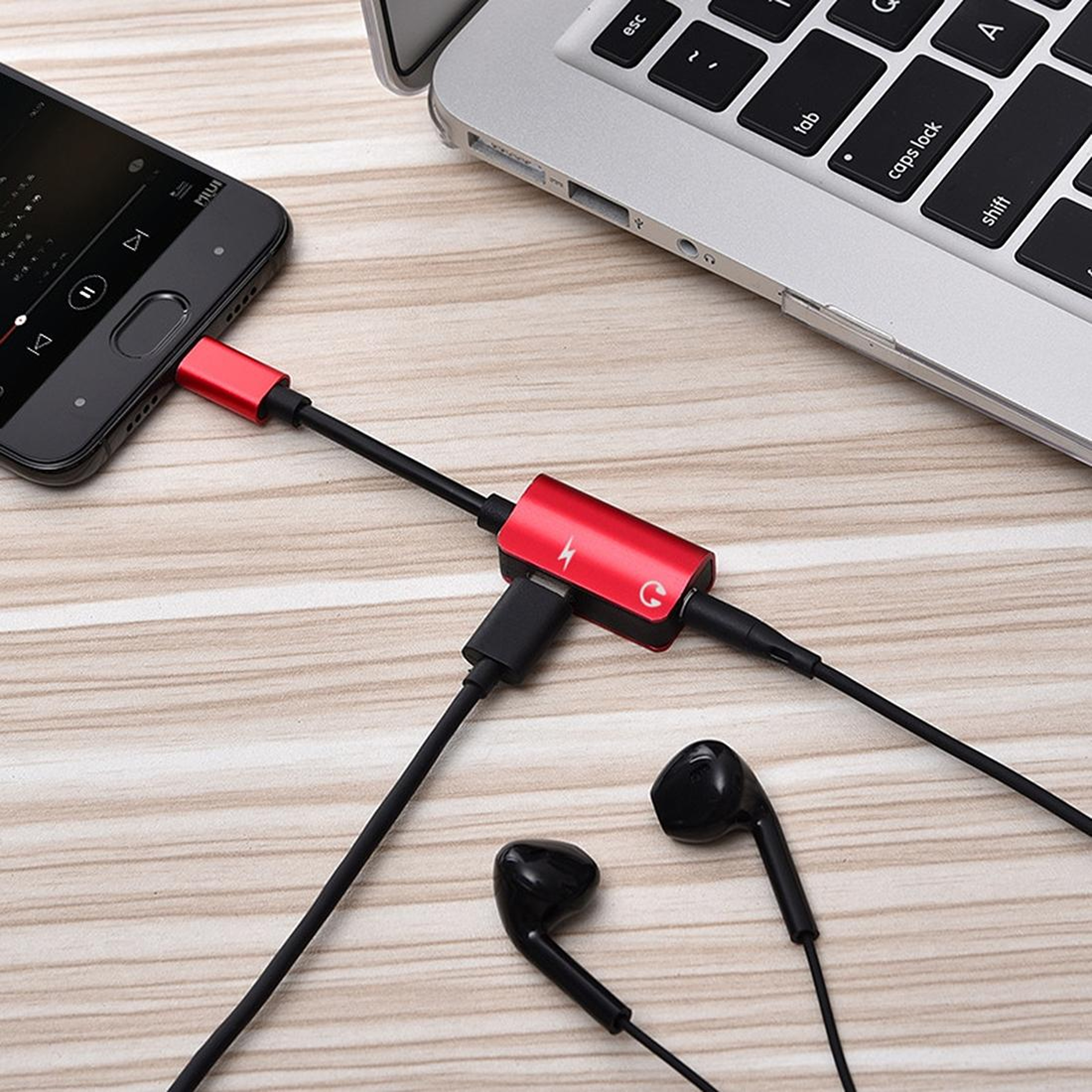 2 In 1 USB C Headphone Adapter  Fast Charging Audio Splitter With 35mm Jack 5