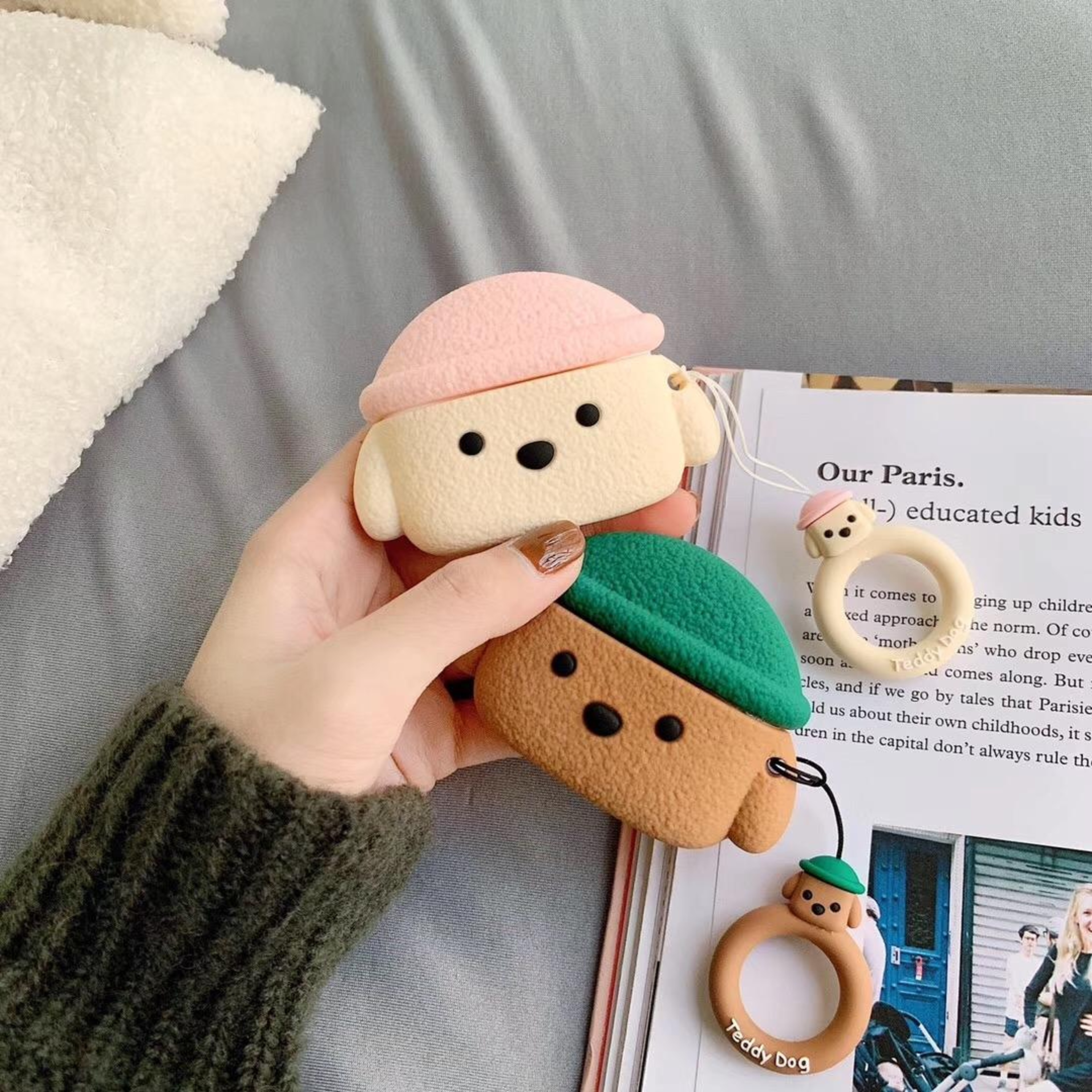 Teddy Dog AirPods Pro Case Cute Protective Bluetooth Earbuds Cover 2