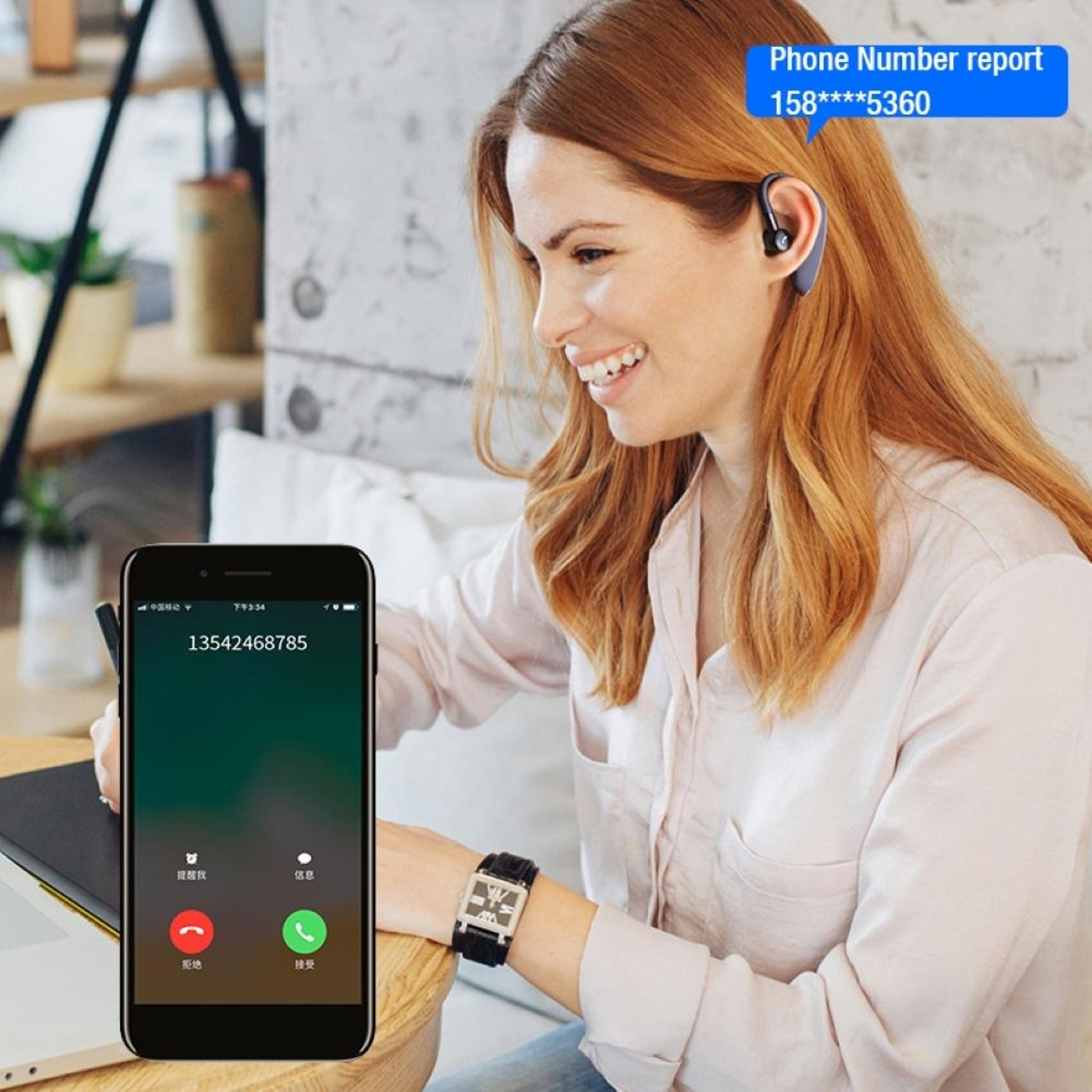 F900 Bluetooth 50 Earhook Headset With Rotating Mic  Handsfree Calling 6