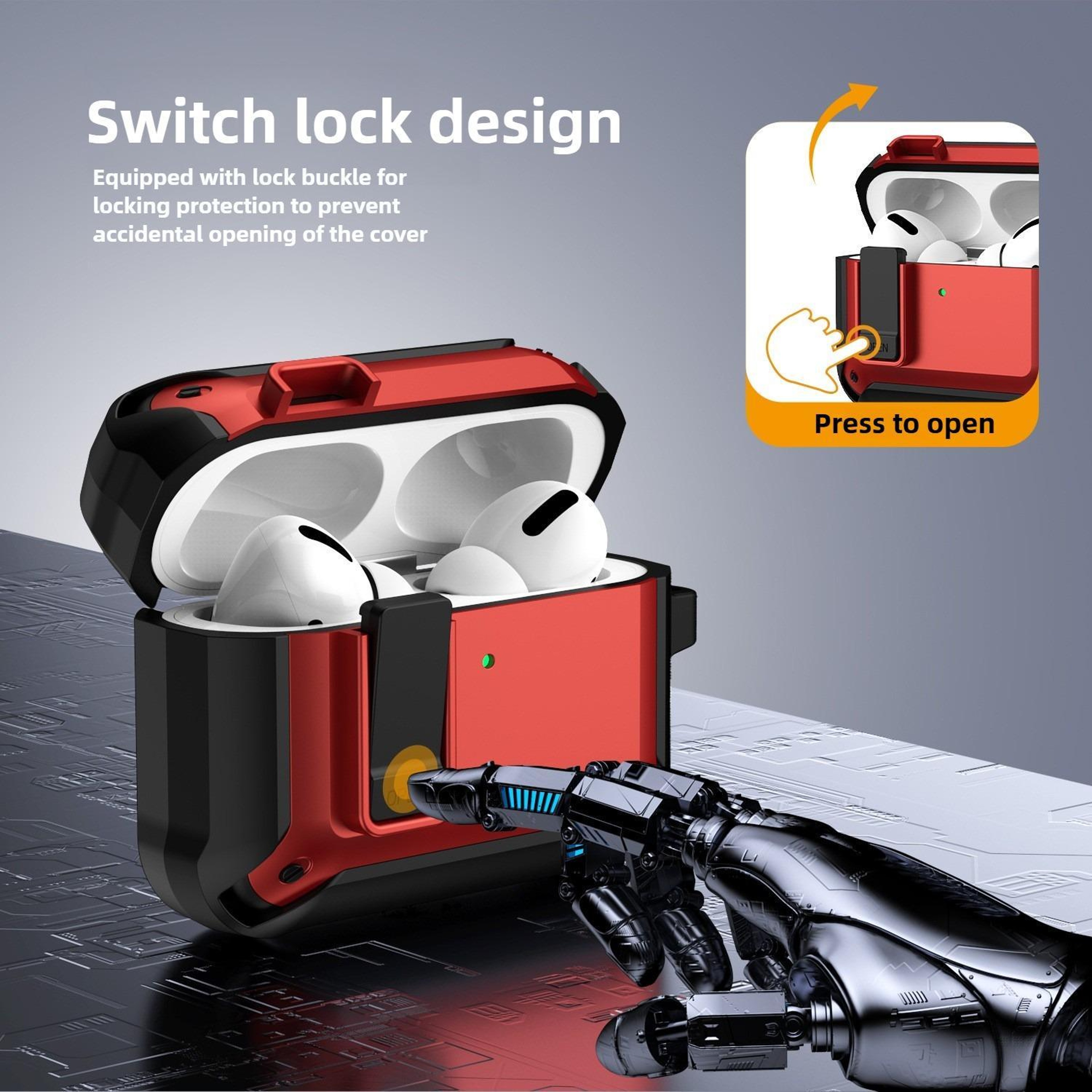 AirPods Pro 3 Shockproof Protective Case With Lock Clip And Wireless Charging Access 3
