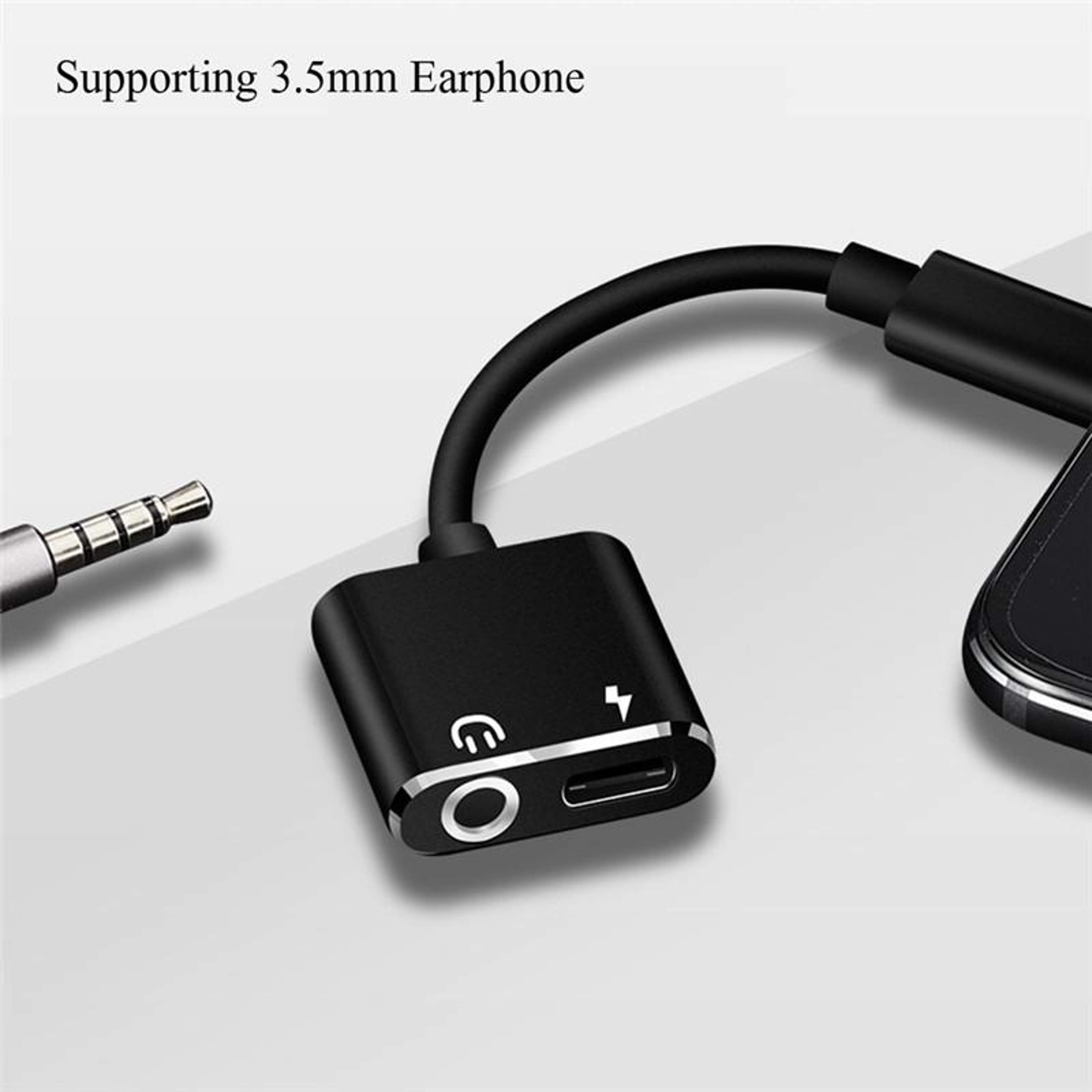 2 In 1 USB C To 35mm Audio Adapter With Fast Charging For Type C Phones 7