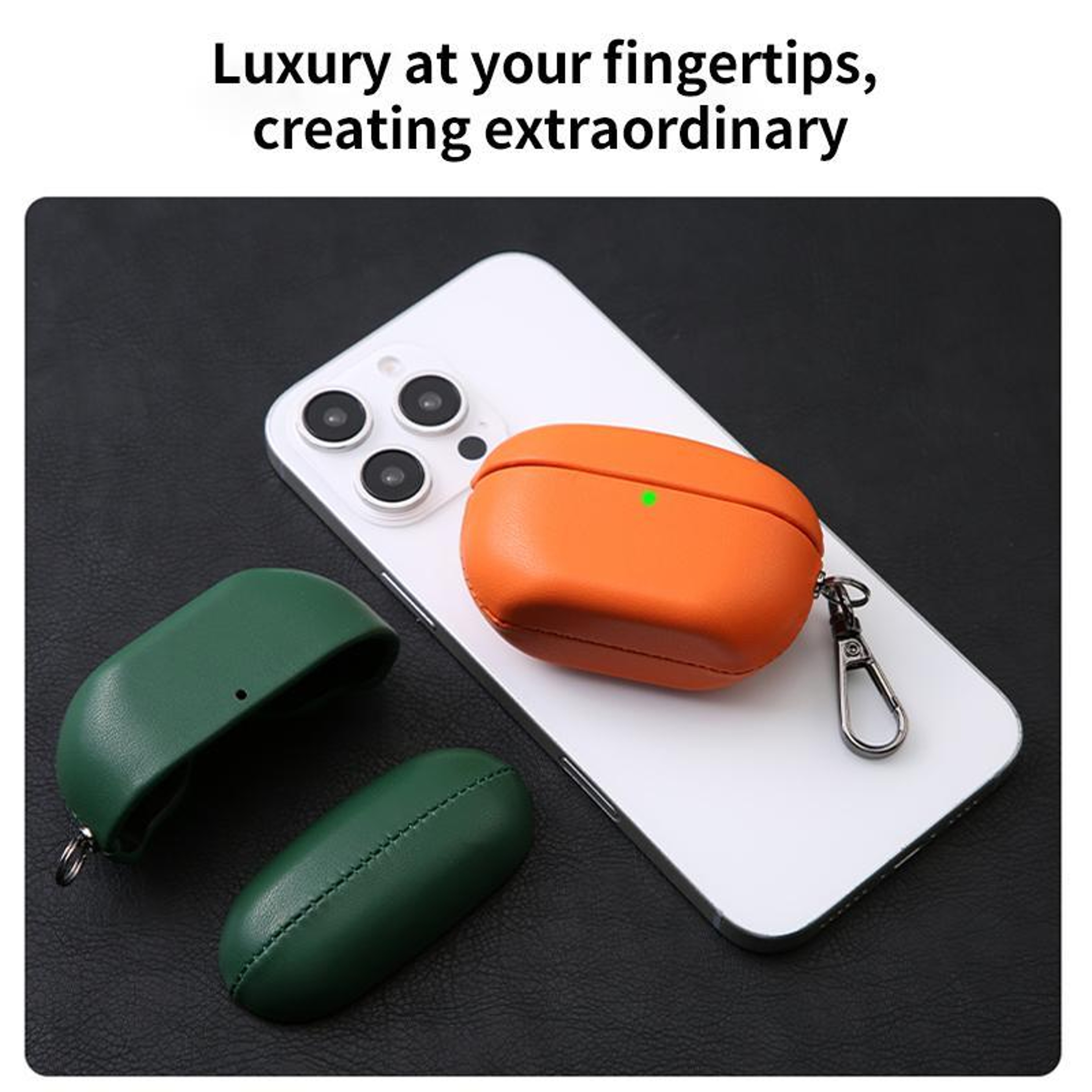 Luxury Sony WF 1000XM5 Case In Oily Leather With Secure Snap Lock  Charging Access 12