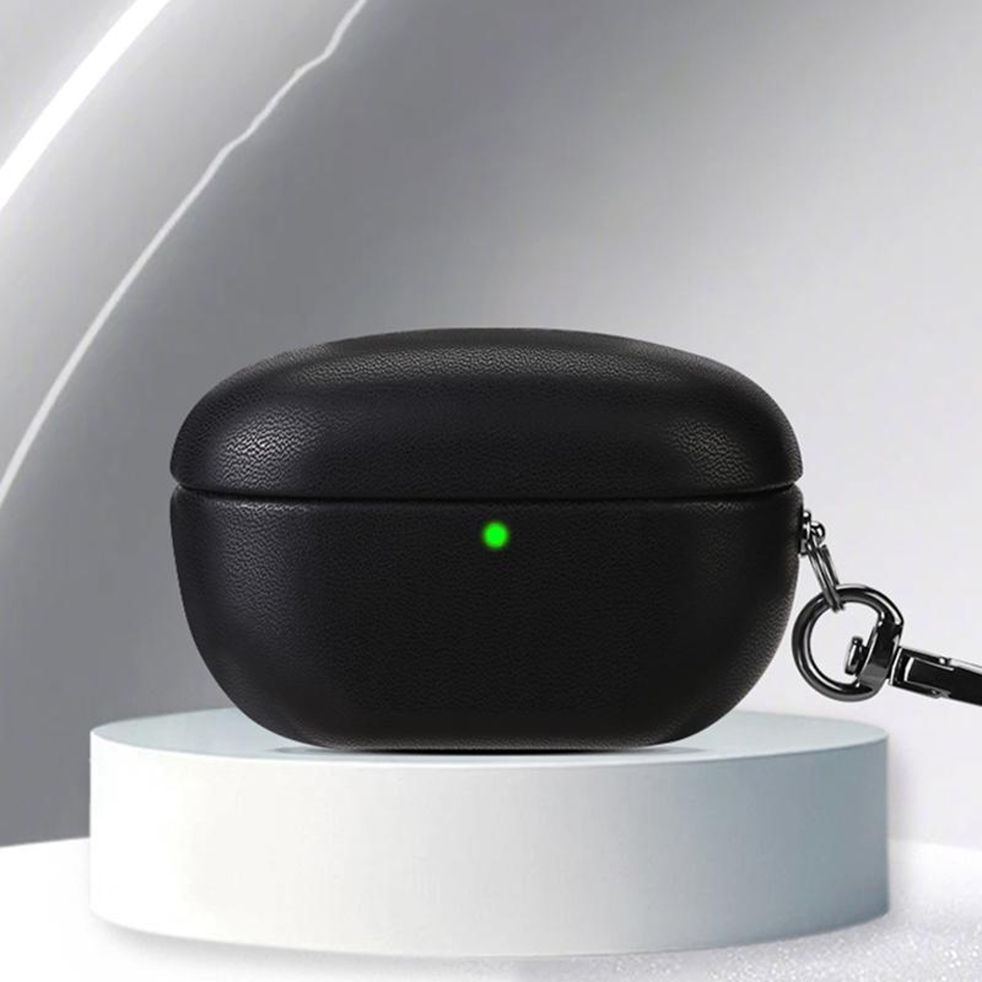 Luxury Sony WF 1000XM5 Case In Oily Leather With Secure Snap Lock  Charging Access 5