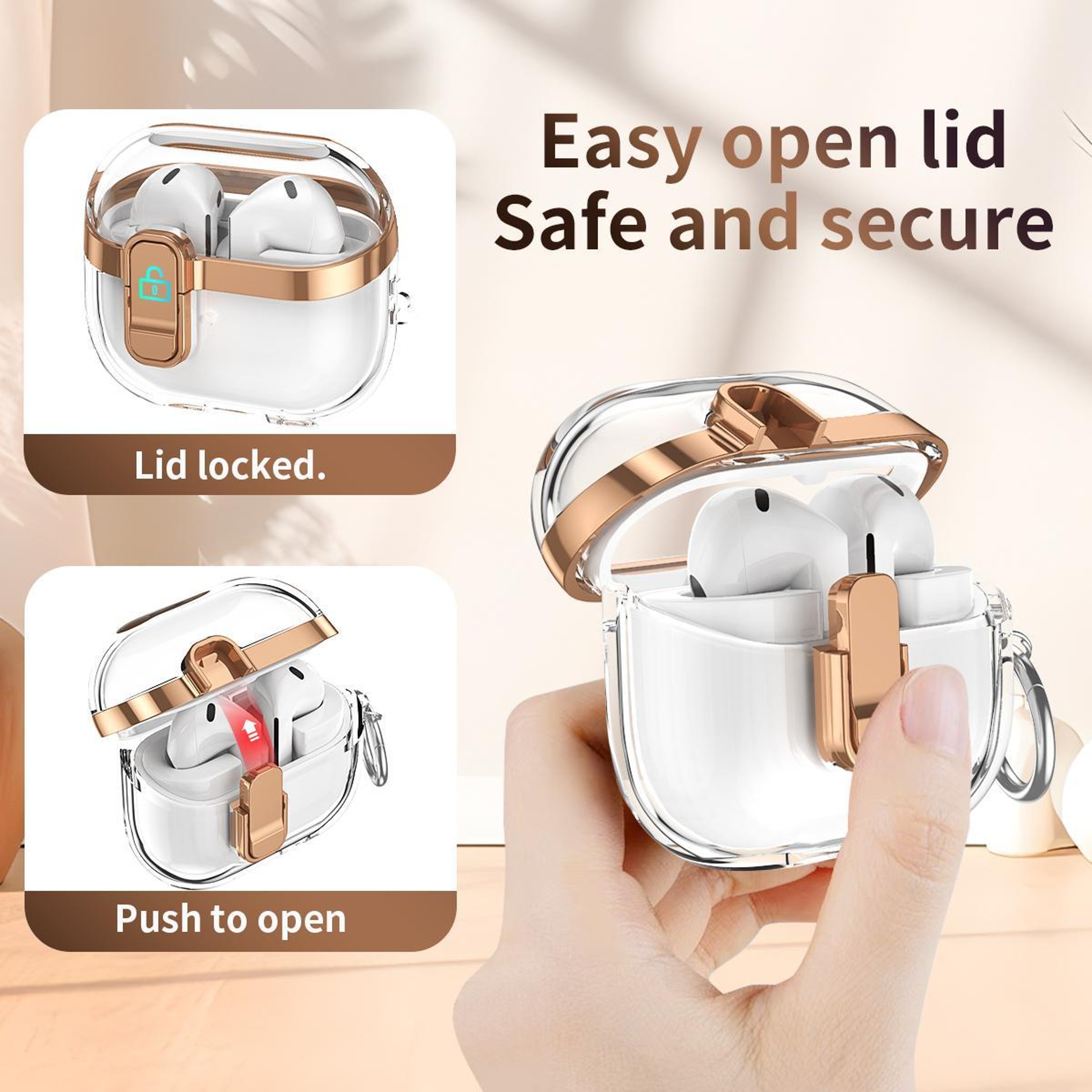 Galaxy Buds3  Buds3 Pro Clear Lock Case With Shockproof Electroplated Protection 4