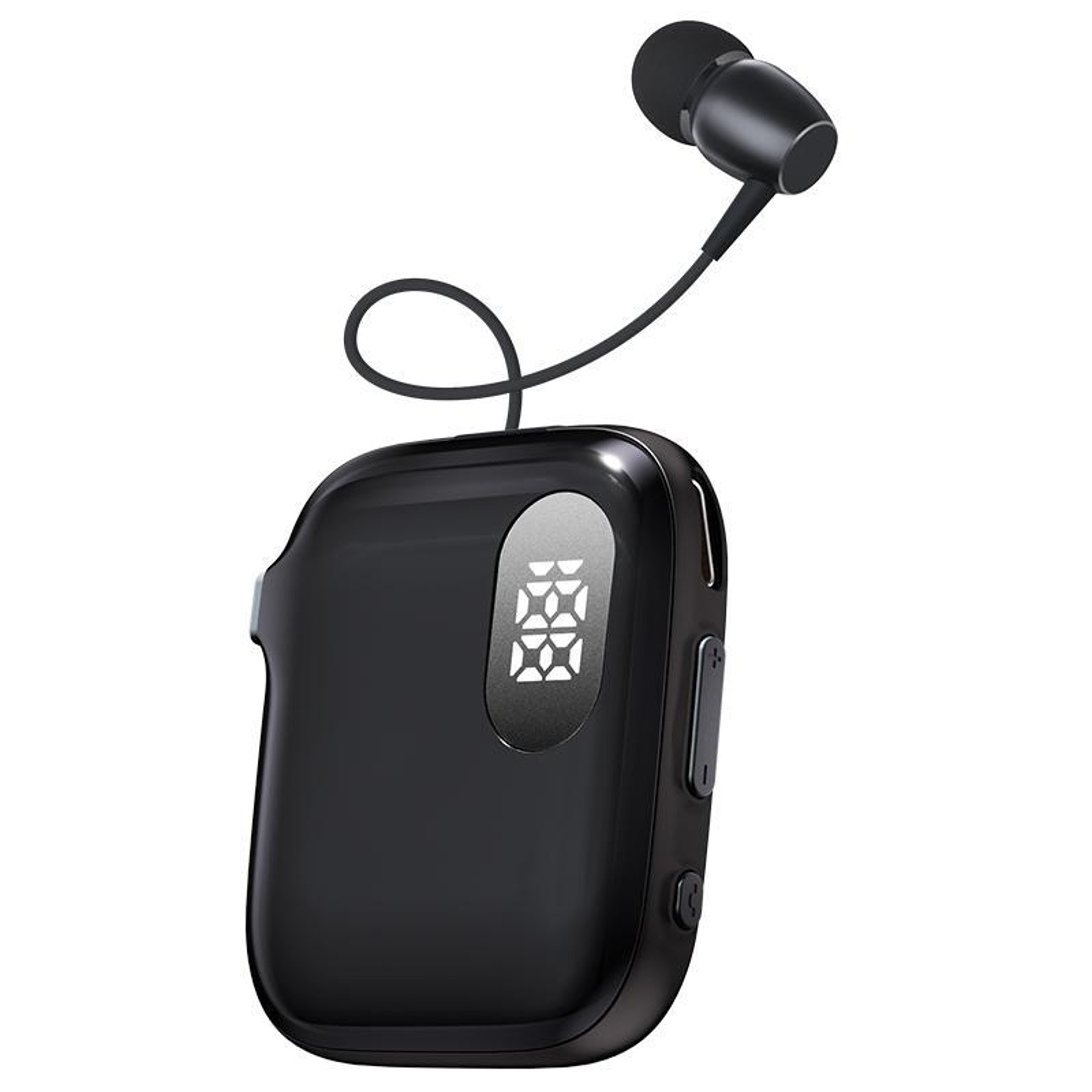 AI Voice Control Bluetooth Earphone With LED Display  Retractable Cable 7